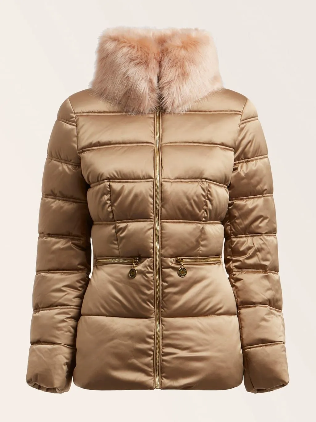 Giacca imbottita in satin marciano