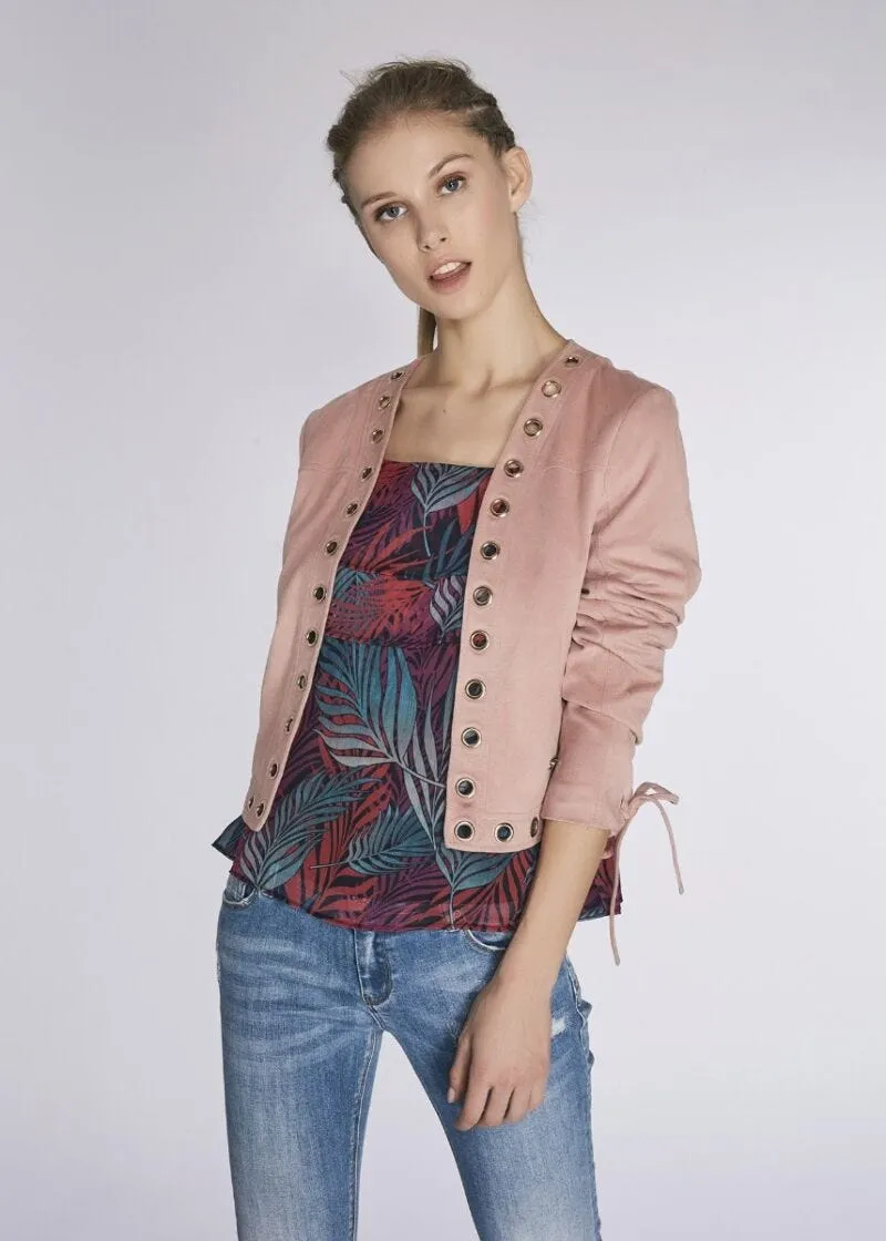 Giacca in suede con dettagli metal