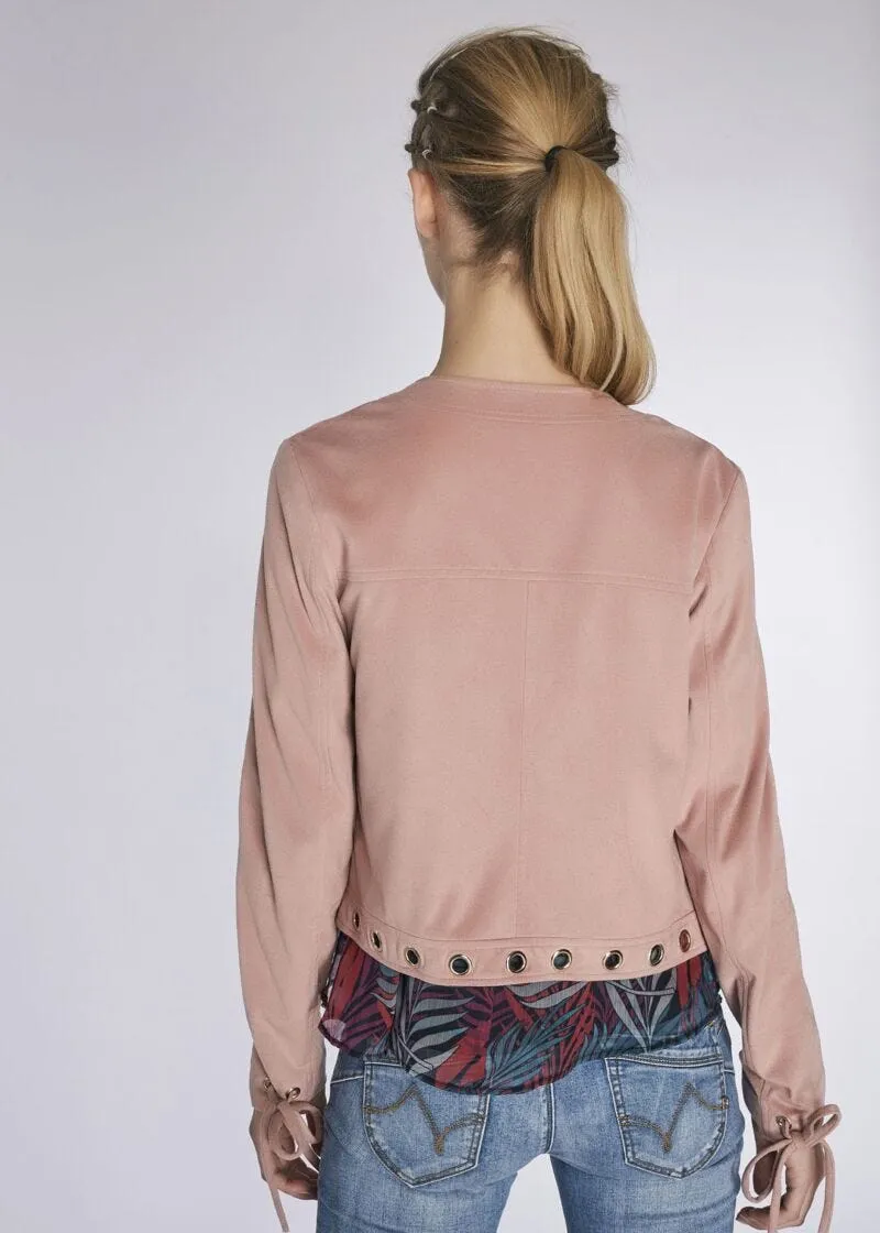 Giacca in suede con dettagli metal