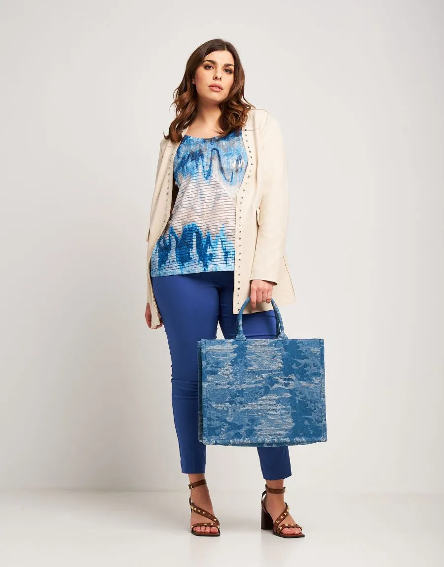 Giacca lunga in ecosuede con borchie