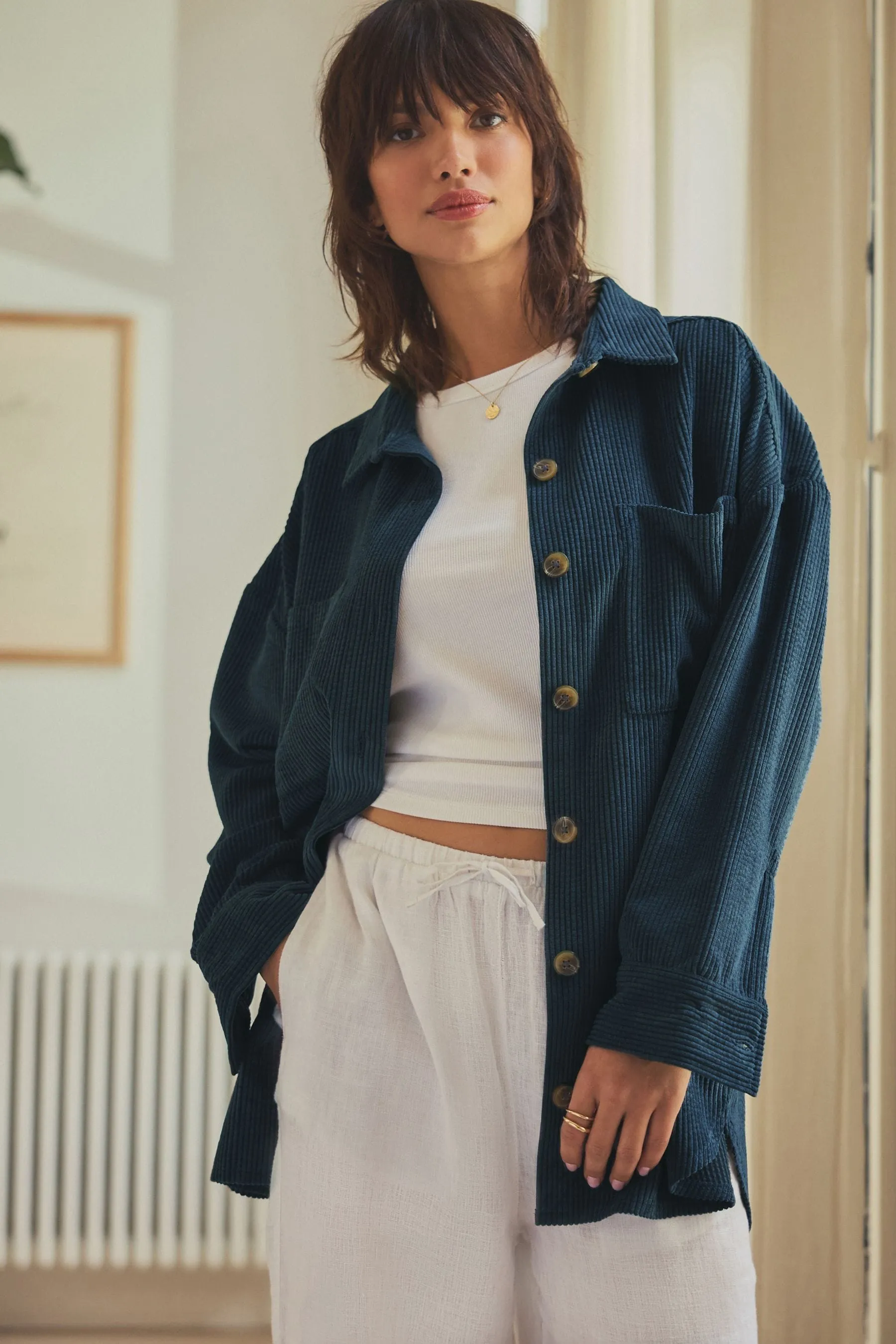 Giacca stile camicia leggera in velluto a coste