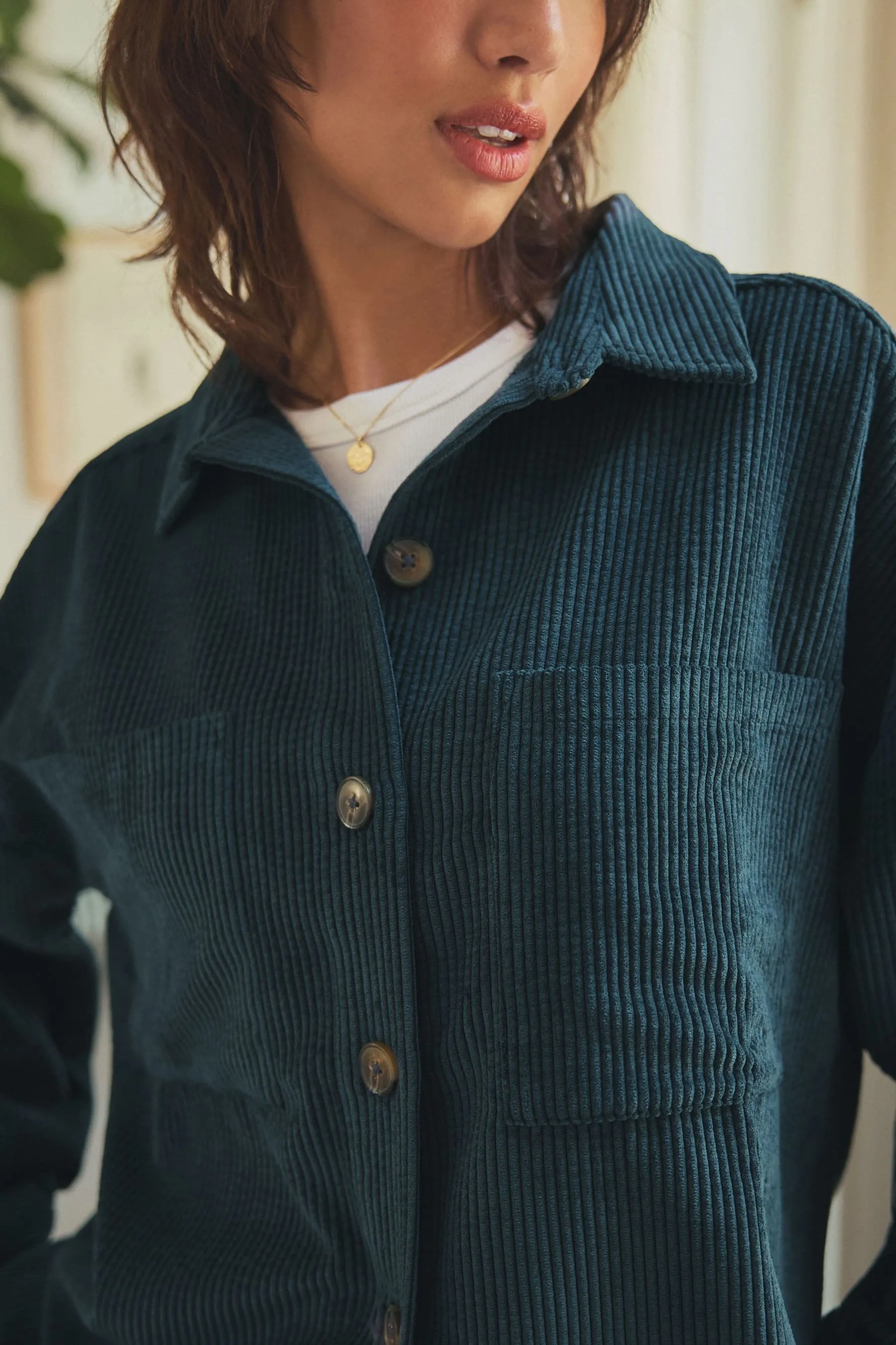Giacca stile camicia leggera in velluto a coste