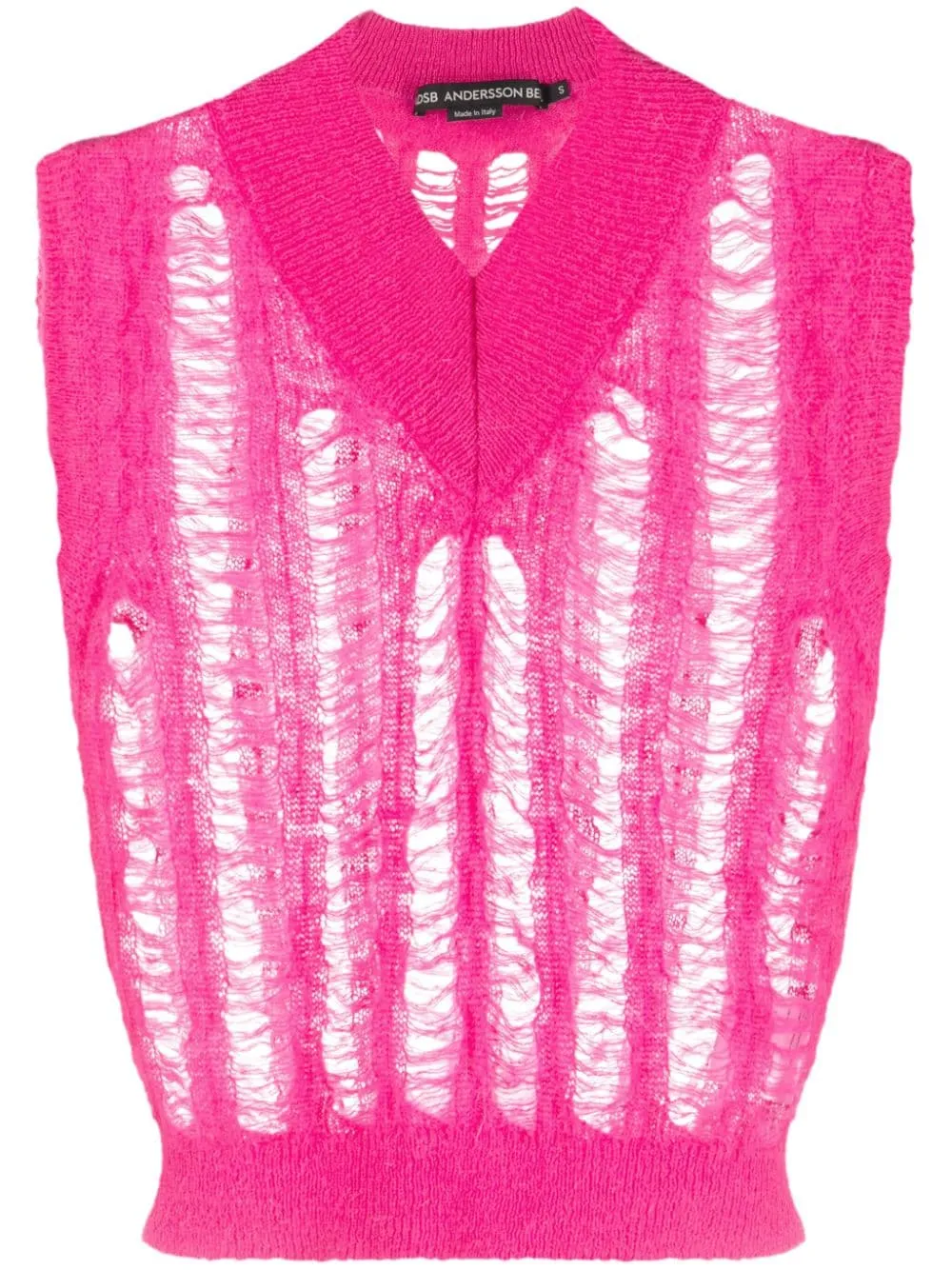 Gilet con effetto vissuto in rosa - donna