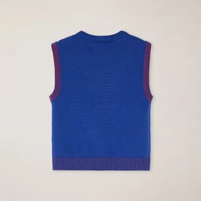 Gilet In Maglia Finezza 12 Con Intarsio Bassotto