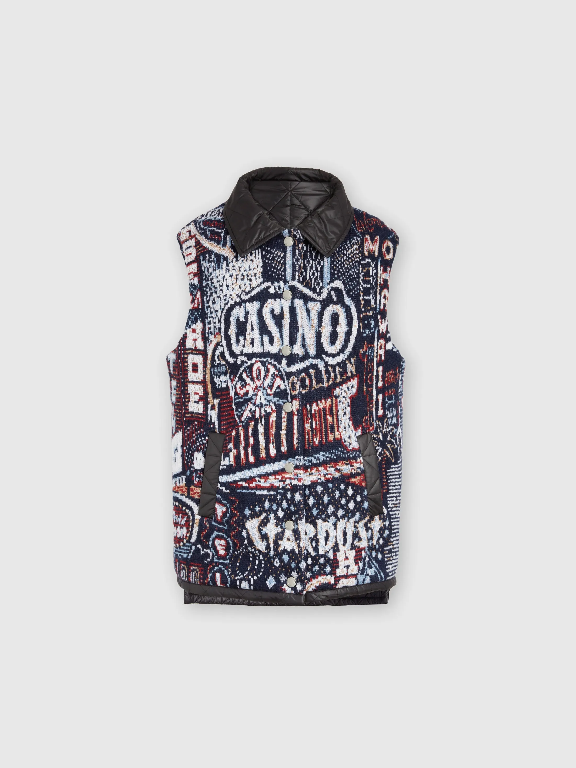 Gilet reversibile con impunture e scritte