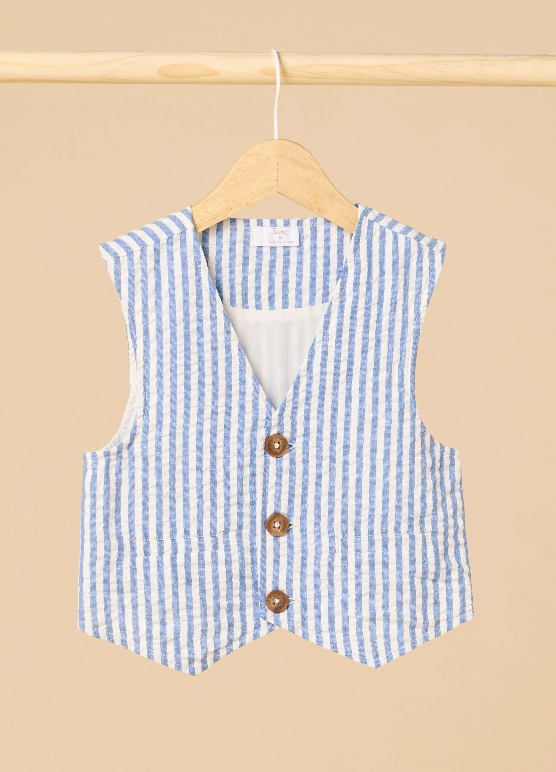 Gilet rigato IANA in cotone stretch bambino