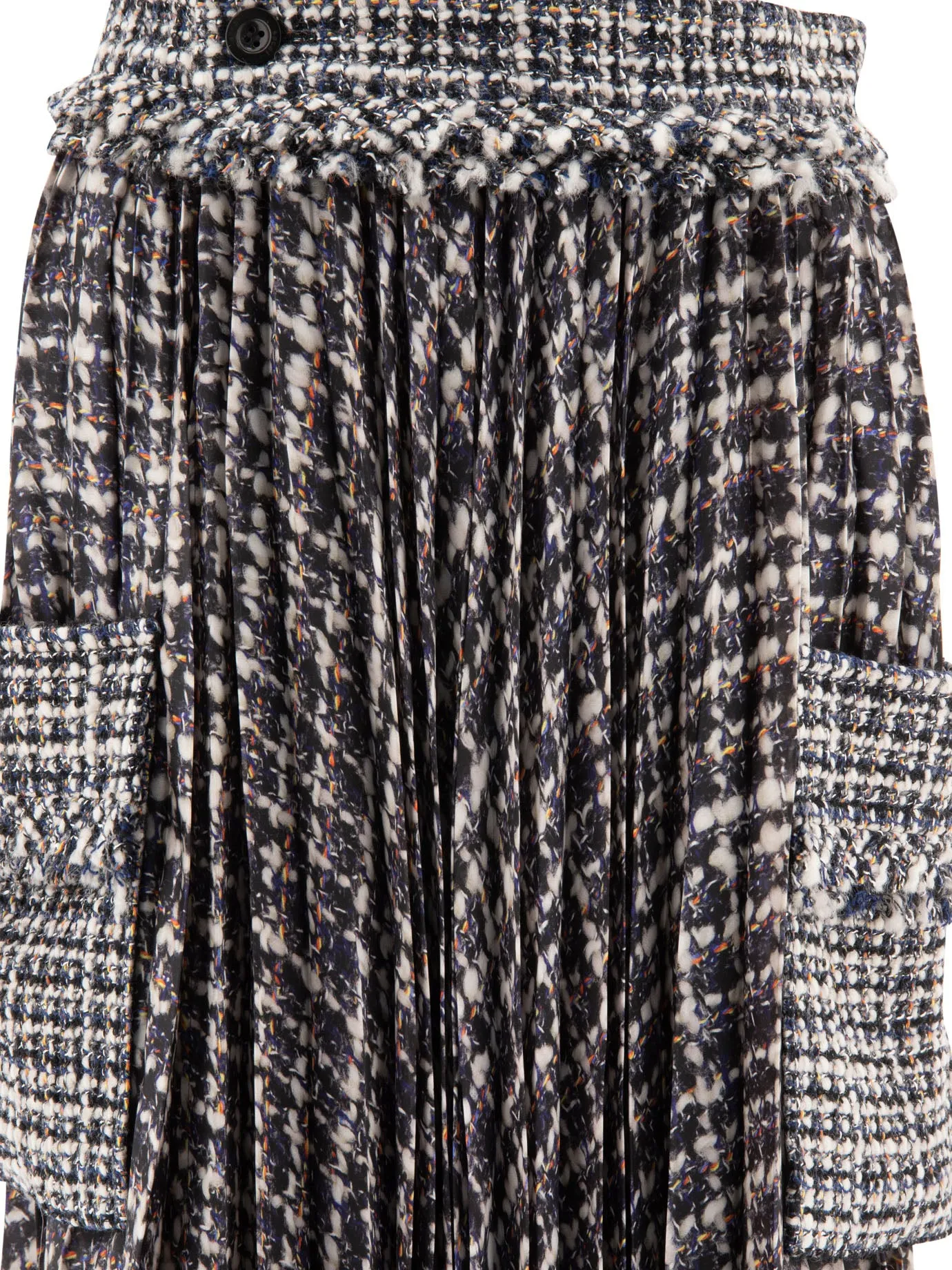 Gonna a pieghe con sacai con tasche di carico