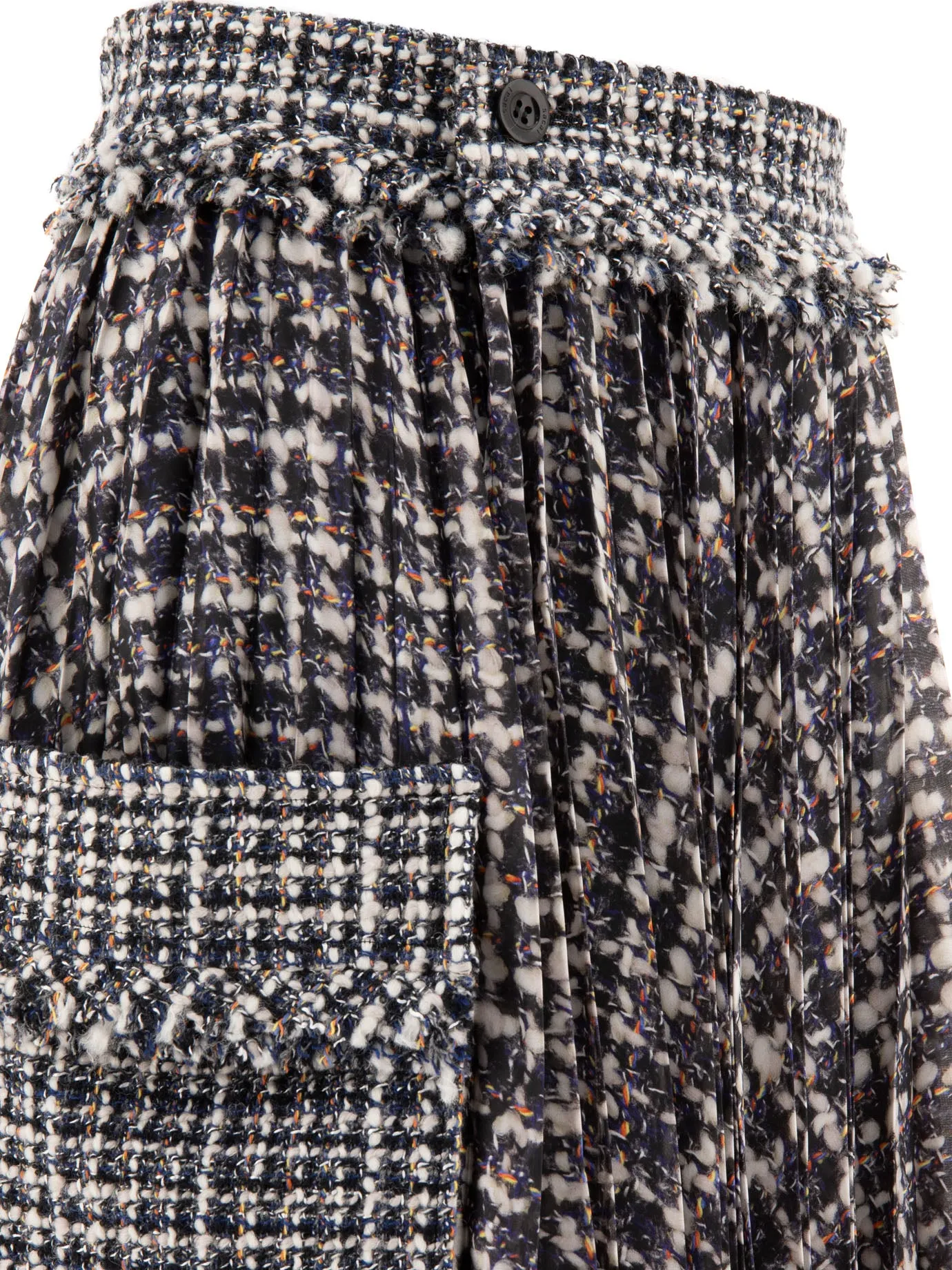 Gonna a pieghe con sacai con tasche di carico