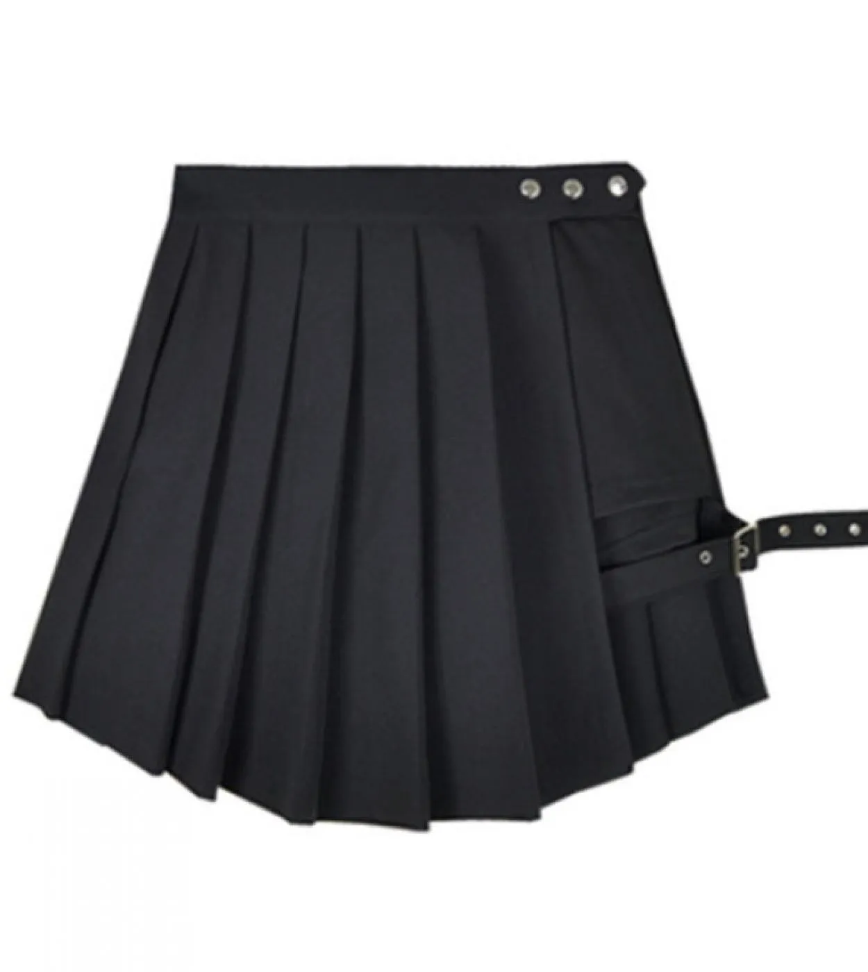 Gonna da donna gotica a vita alta punk a pieghe Gonne estive nere Gonna da ragazza con pantaloncini Goth Dark Punk plaid pieghet