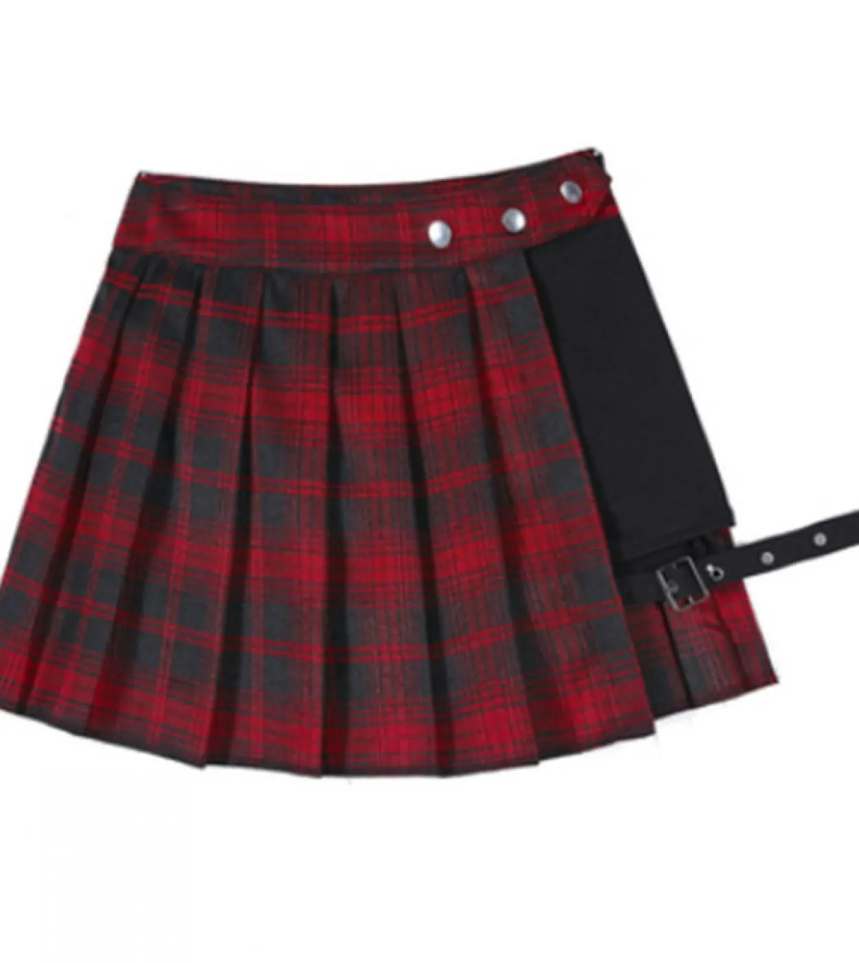 Gonna da donna gotica a vita alta punk a pieghe Gonne estive nere Gonna da ragazza con pantaloncini Goth Dark Punk plaid pieghet