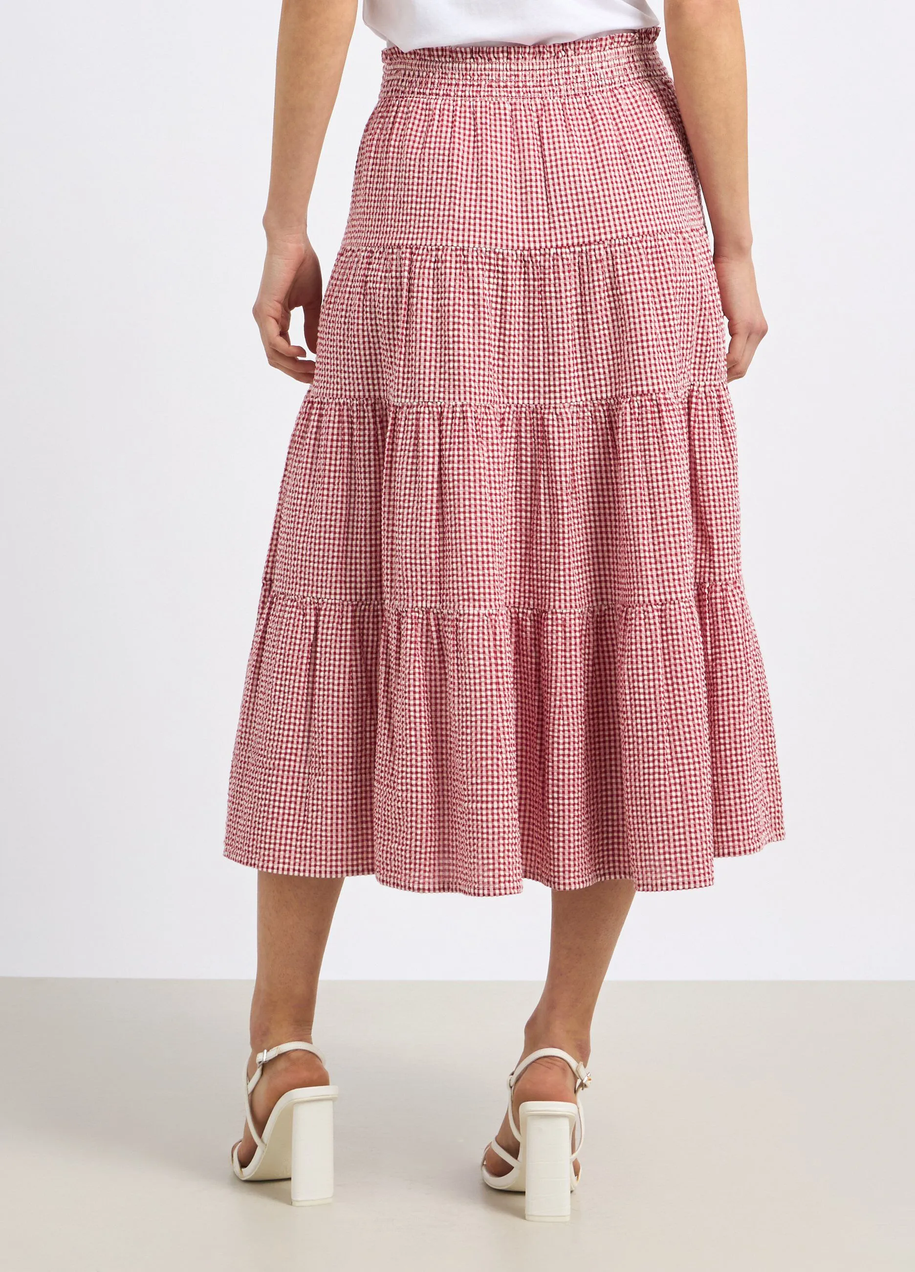 Gonna lunga a balze in puro cotone donna