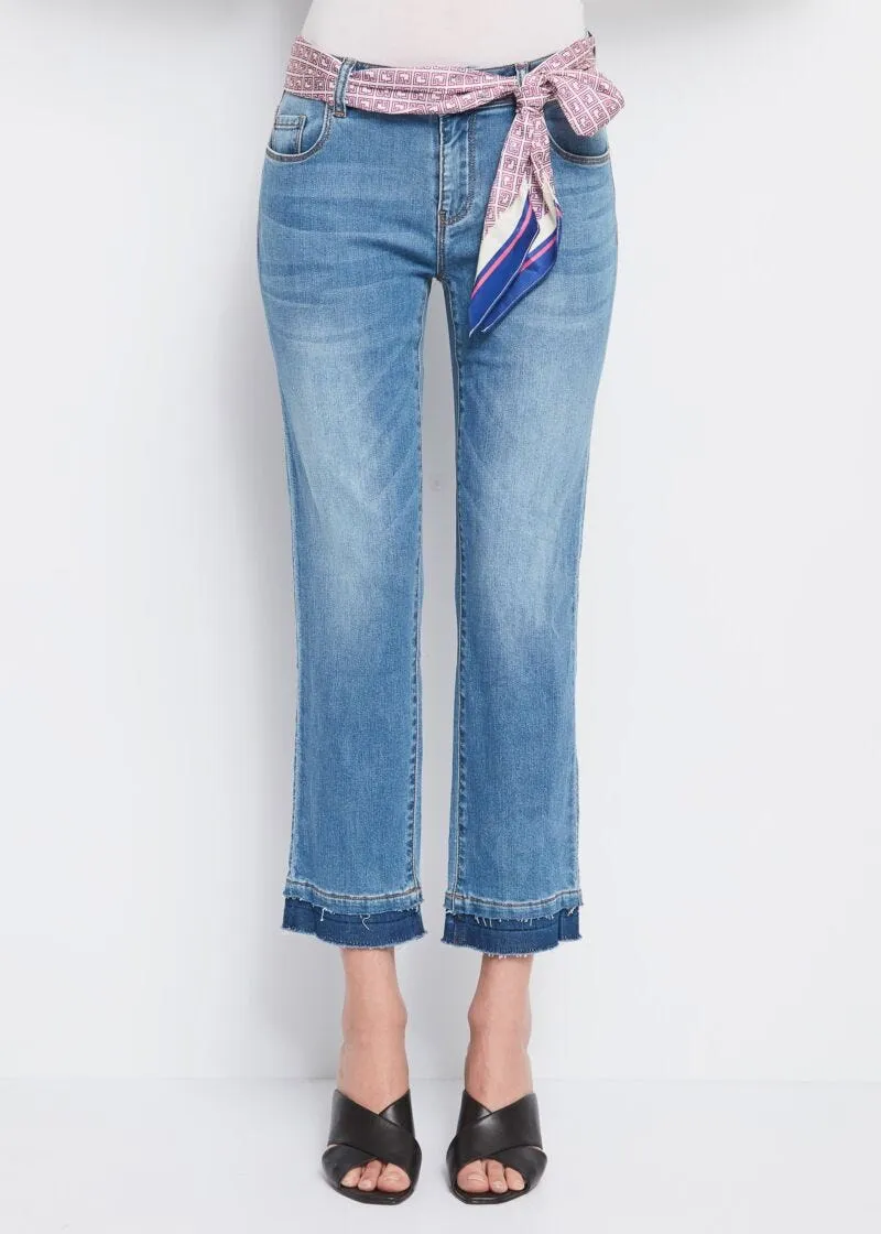 Jeans con cintura logata