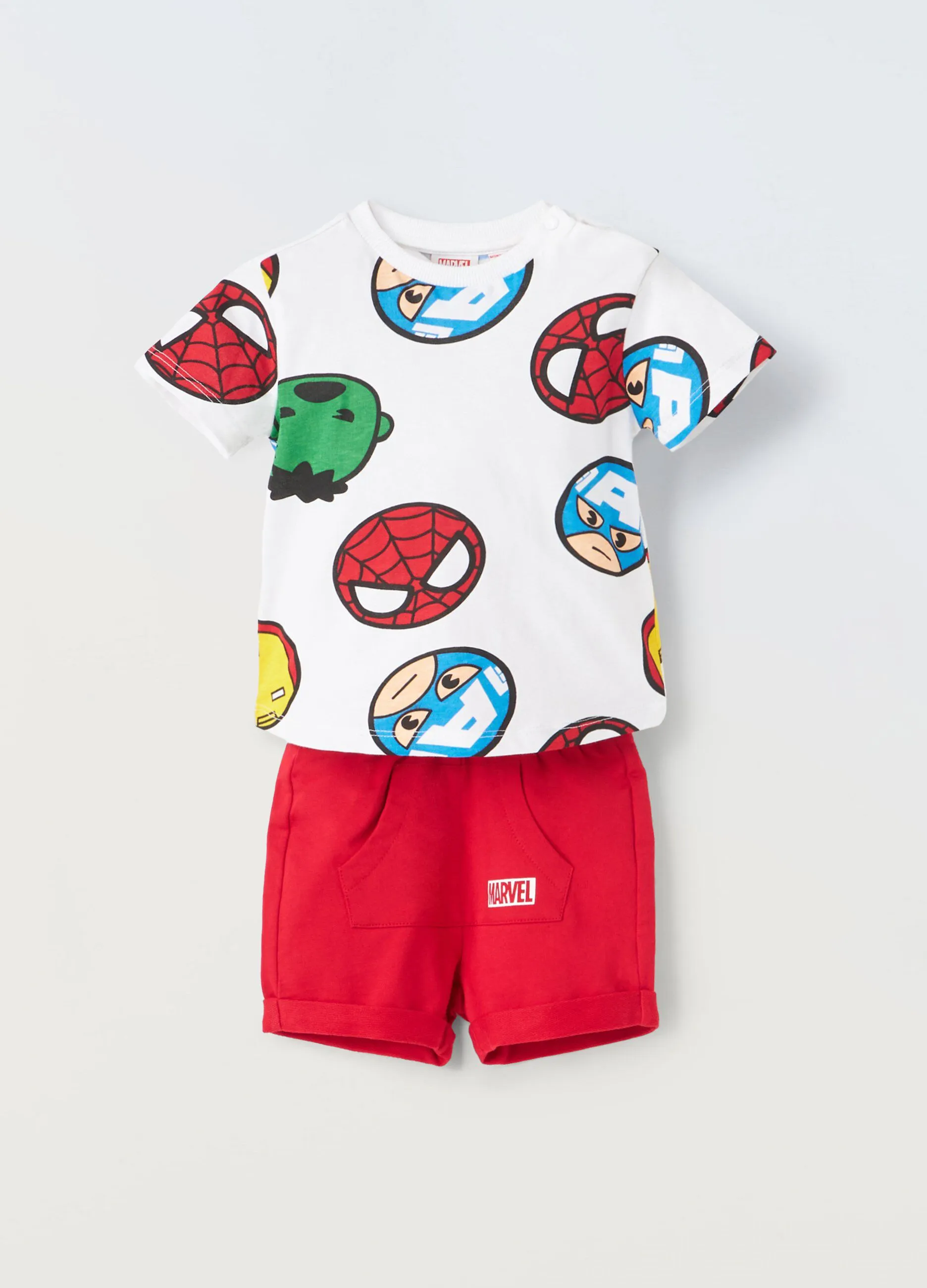 Jogging set corto in puro cotone neonato