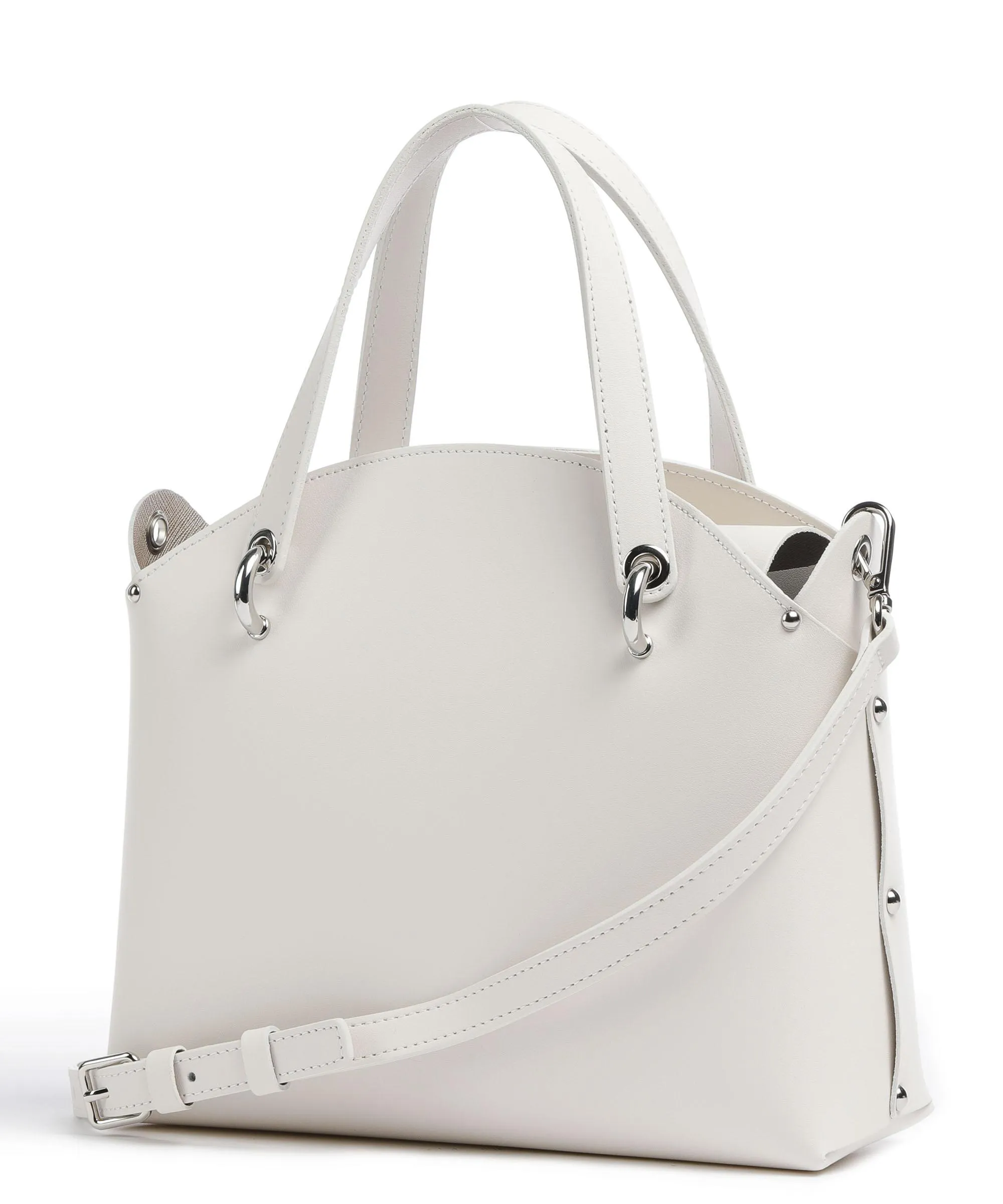 Lancaster Pur & Element City Flore Borsa a mano pelle di vacchetta finemente grana avorio  