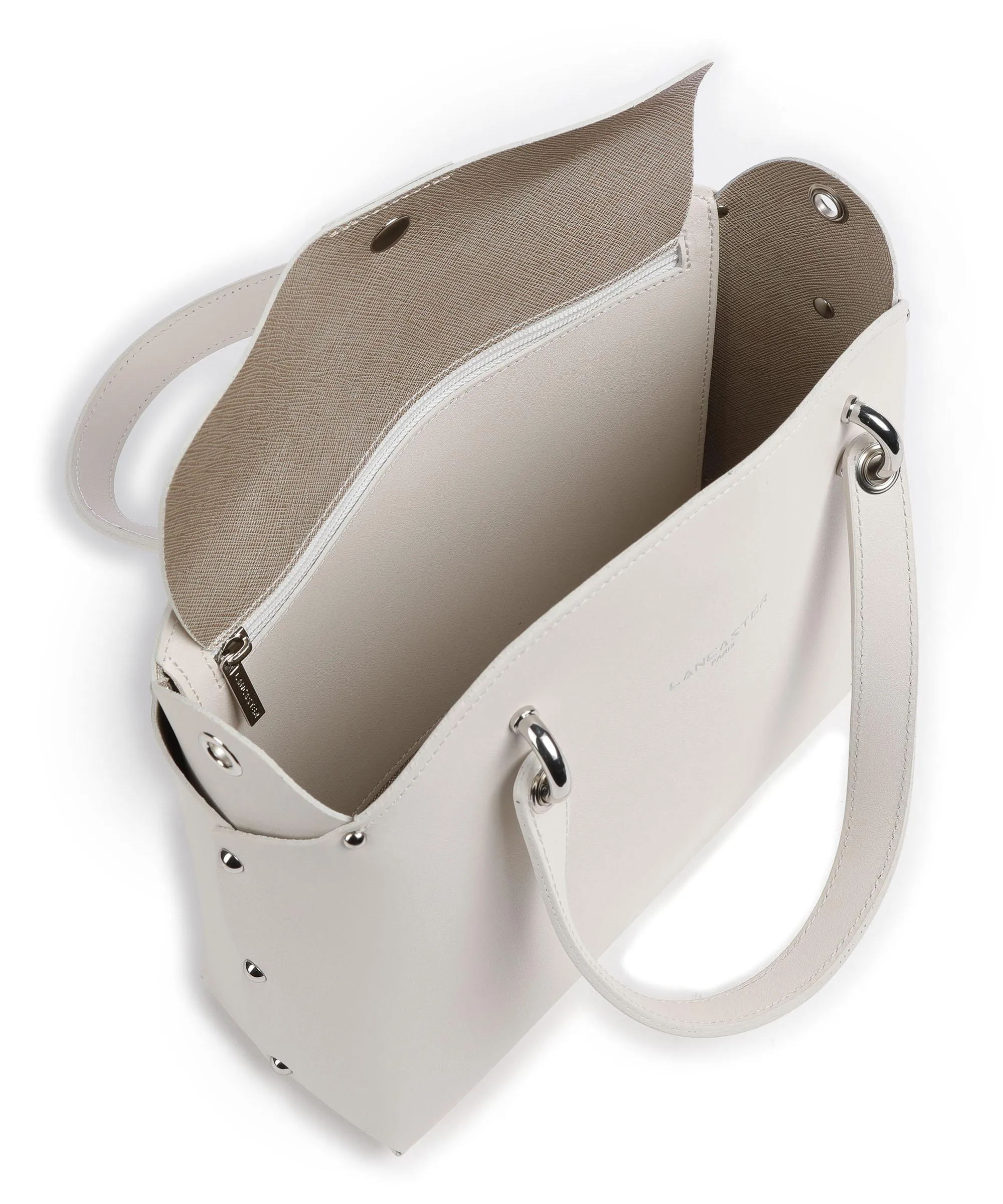  Lancaster Pur & Element City Flore Borsa a mano pelle di vacchetta finemente grana avorio  