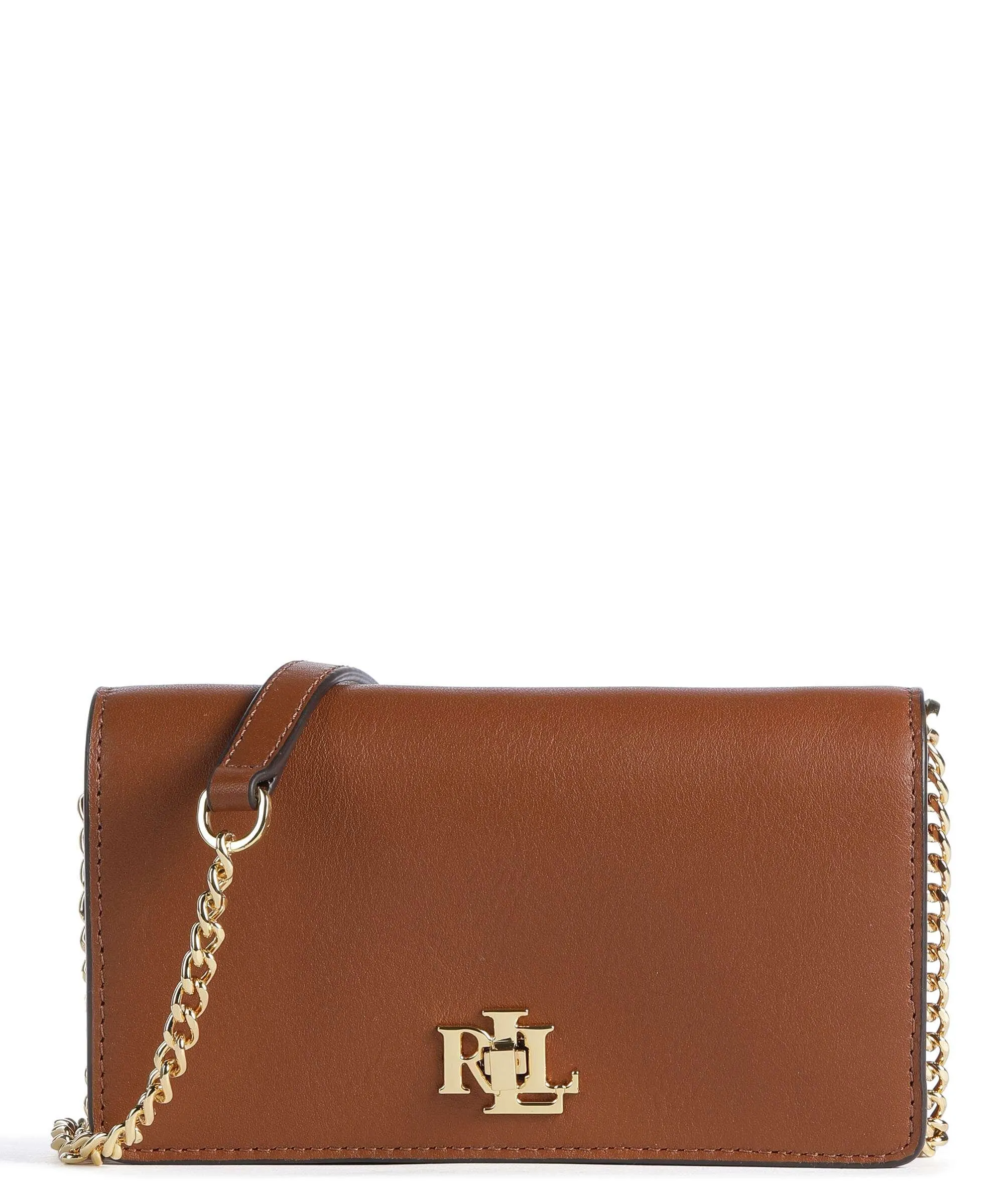  Lauren Ralph Lauren Trnlk Borsa a tracolla pelle di vacchetta finemente grana marrone  
