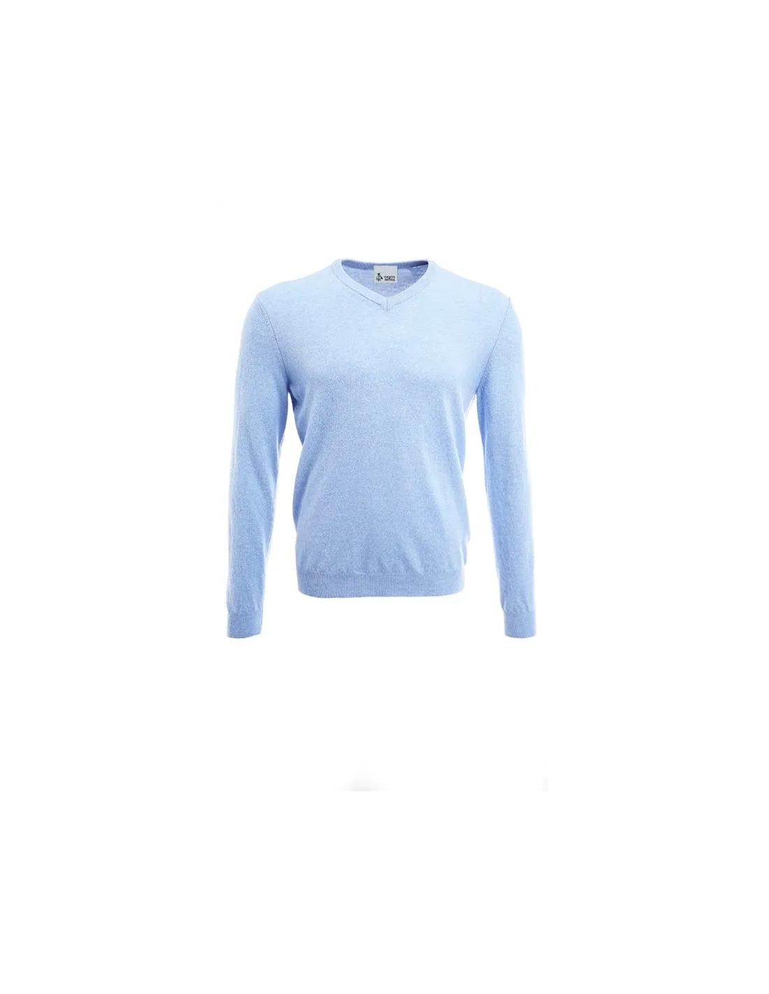 Maglia collo v ml lana  merinos 4 stagioni azzurro