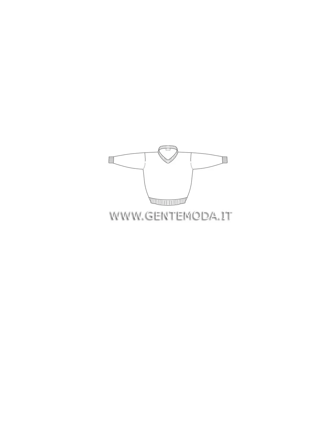 Maglia collo v ml lana  merinos 4 stagioni azzurro