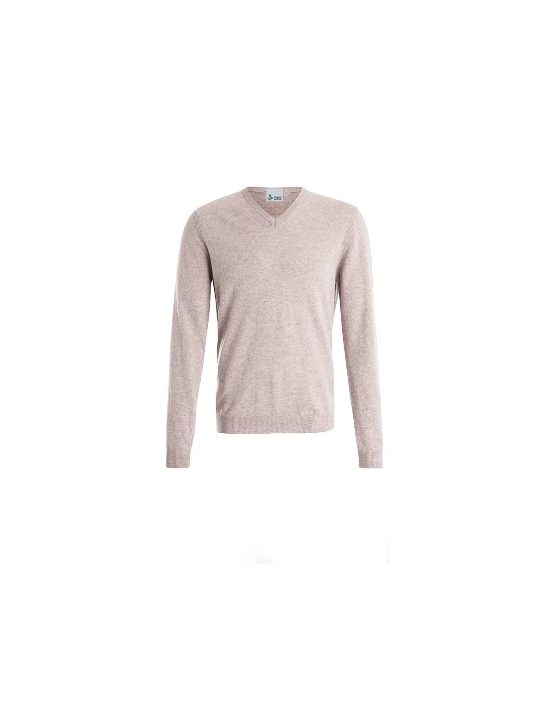 Maglia collo v ml lana merinos 4 stagioni beige