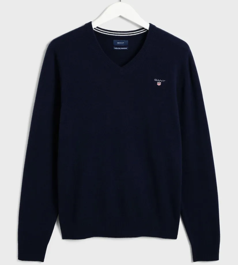 Maglia Gant uomo scollo a V in lana regular fit 86212