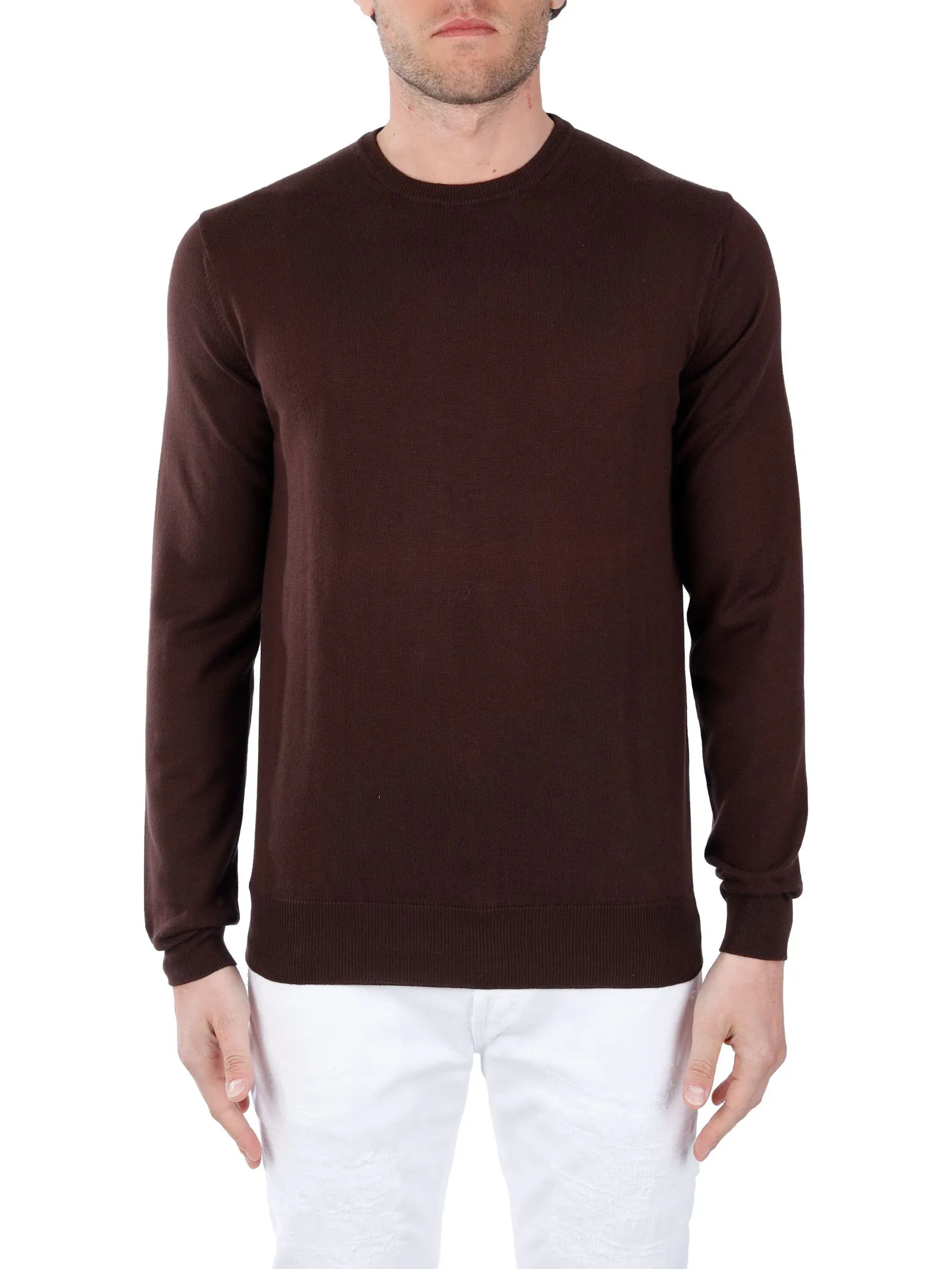 MAGLIA MARRONE IN COTONE