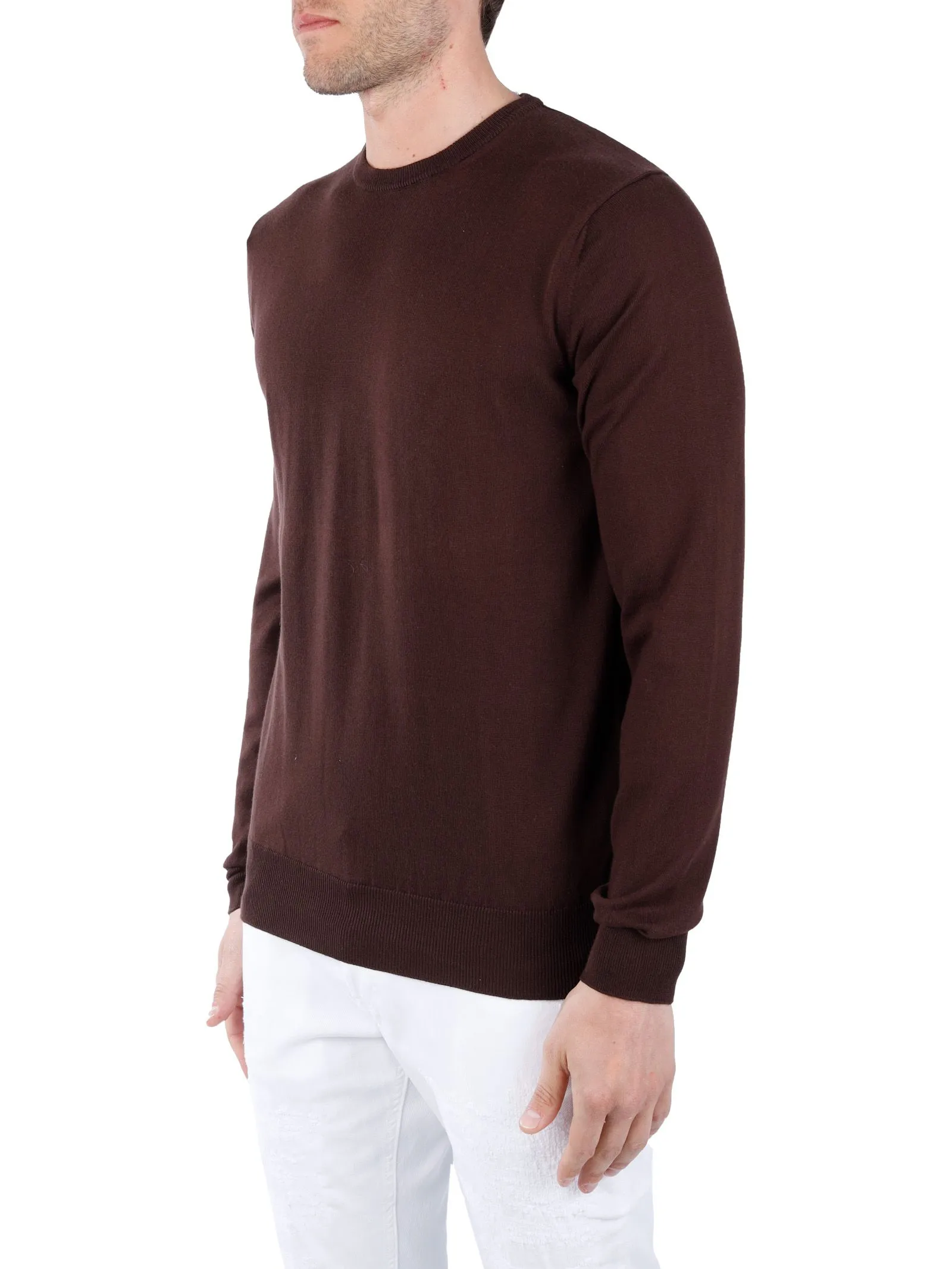 MAGLIA MARRONE IN COTONE