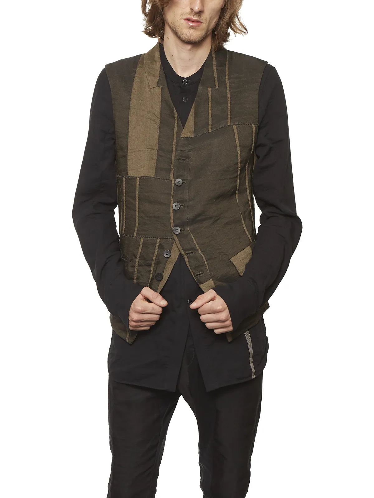 MASNADA  GILET IN LINO 