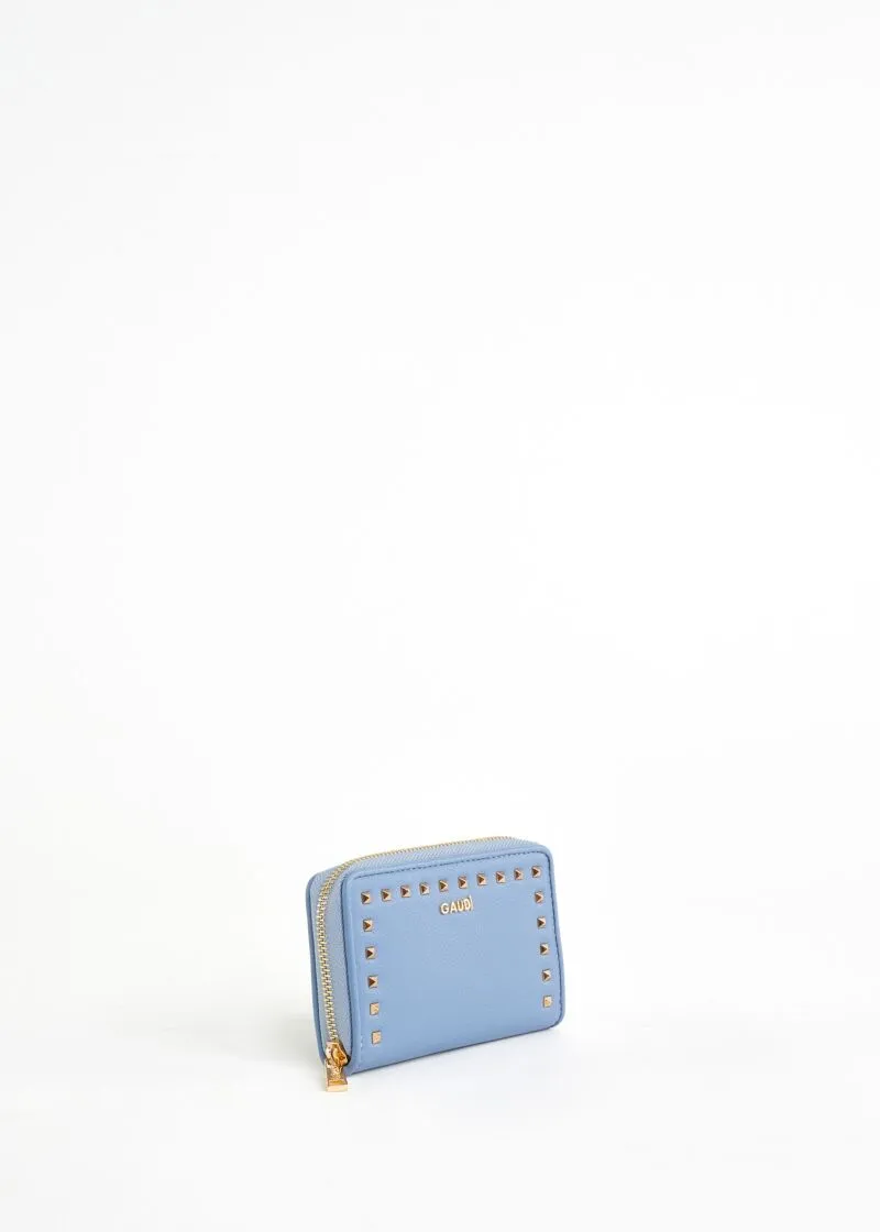 Mini portafoglio zip around con borchie