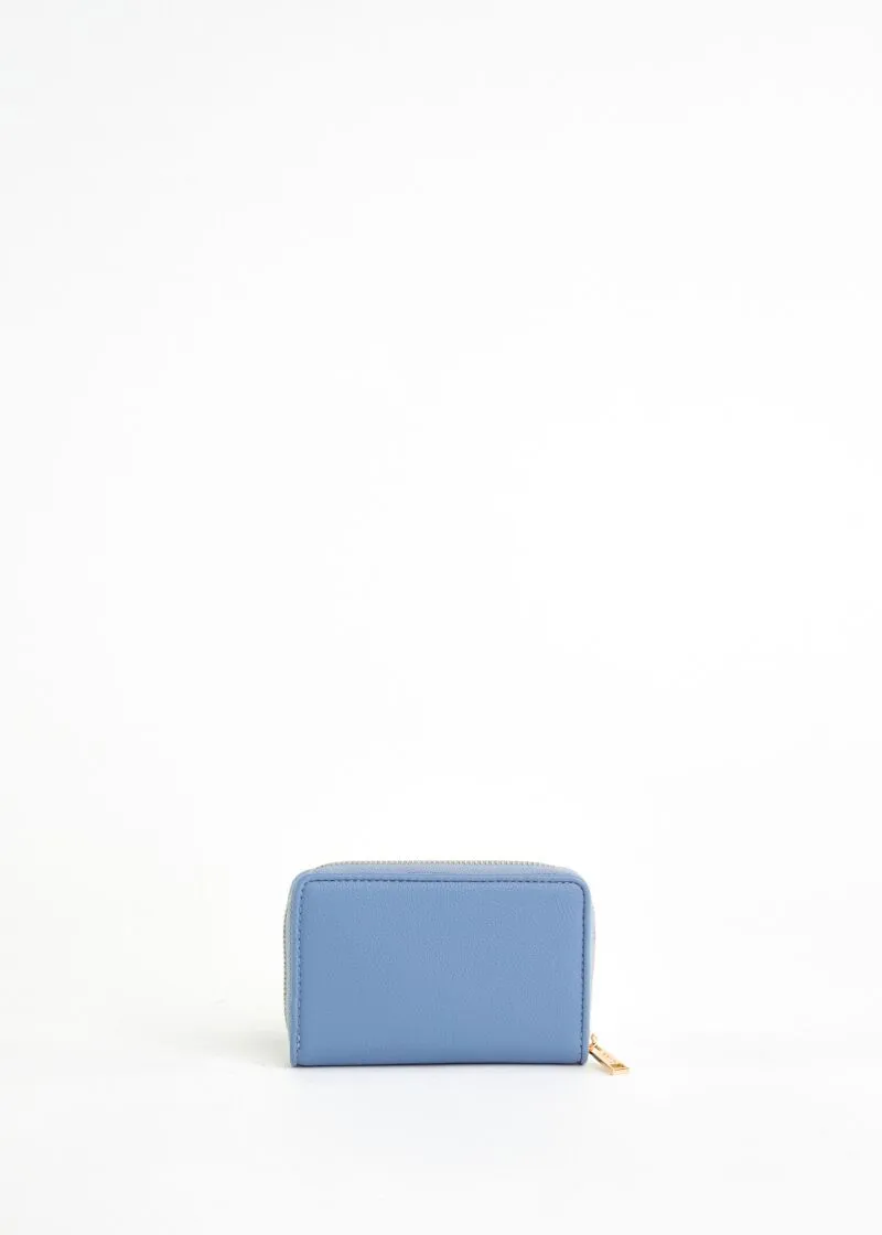Mini portafoglio zip around con borchie