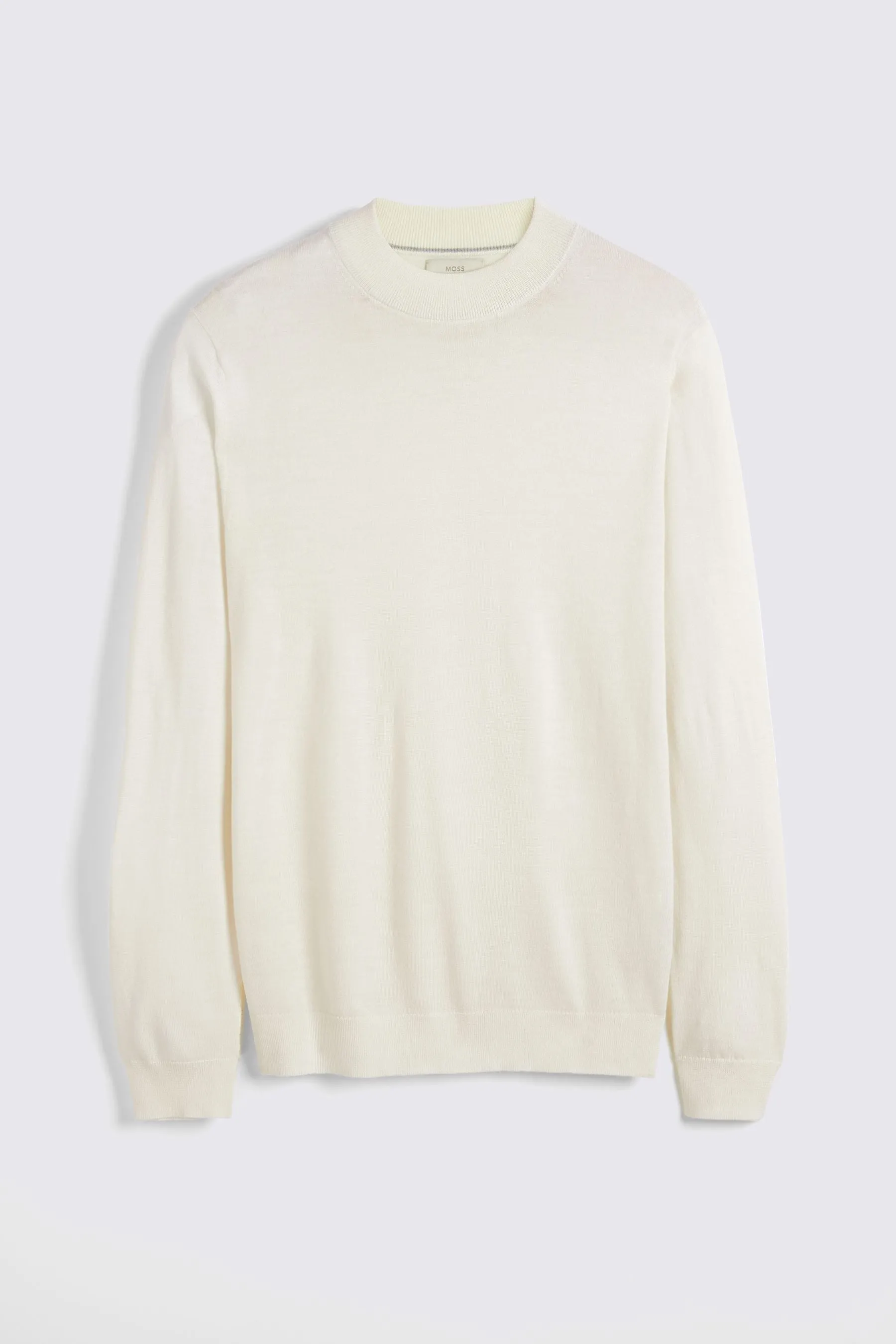 MOSS - Maglia in lana merino con collo finto    
