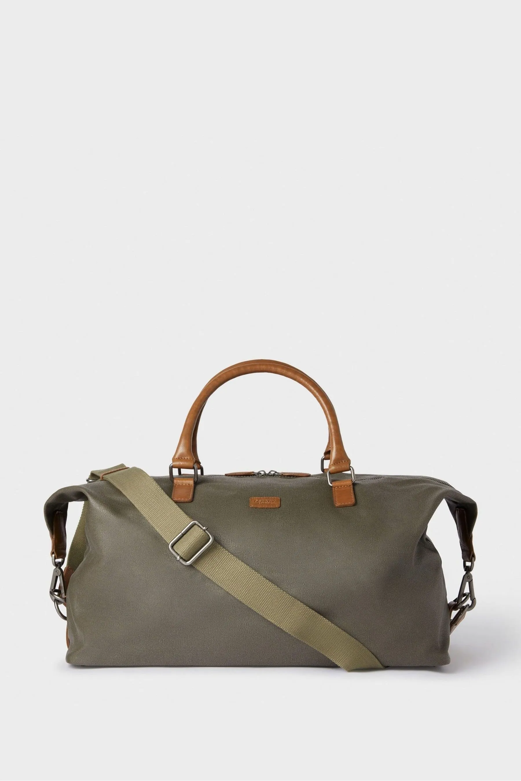 OSPREY LONDON - Grantham Weekend - borsellino in tela cerata e pelle di vitello smaltata Borsa grande Borsa