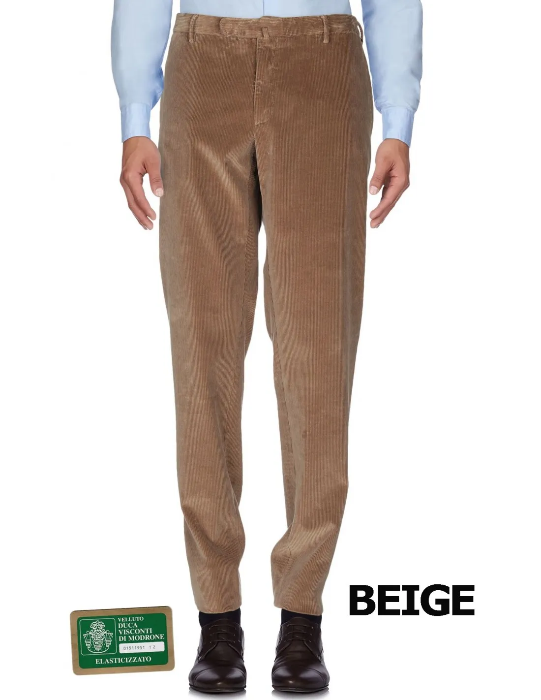 Pantalone in cotone Velluto a coste Beige - Miele Bong Bergamo