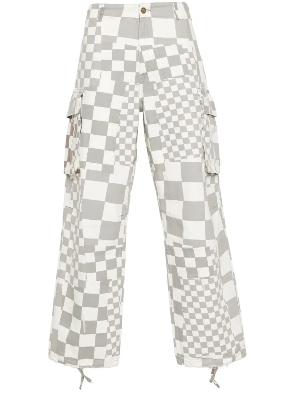 Pantaloni a quadri in grigio e bianco - uomo