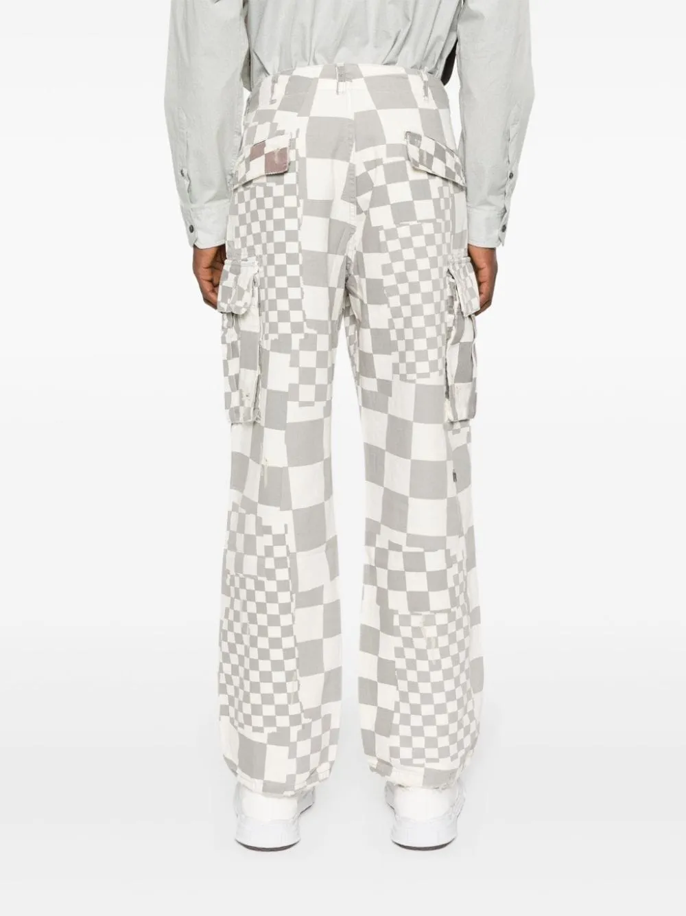 Pantaloni a quadri in grigio e bianco - uomo