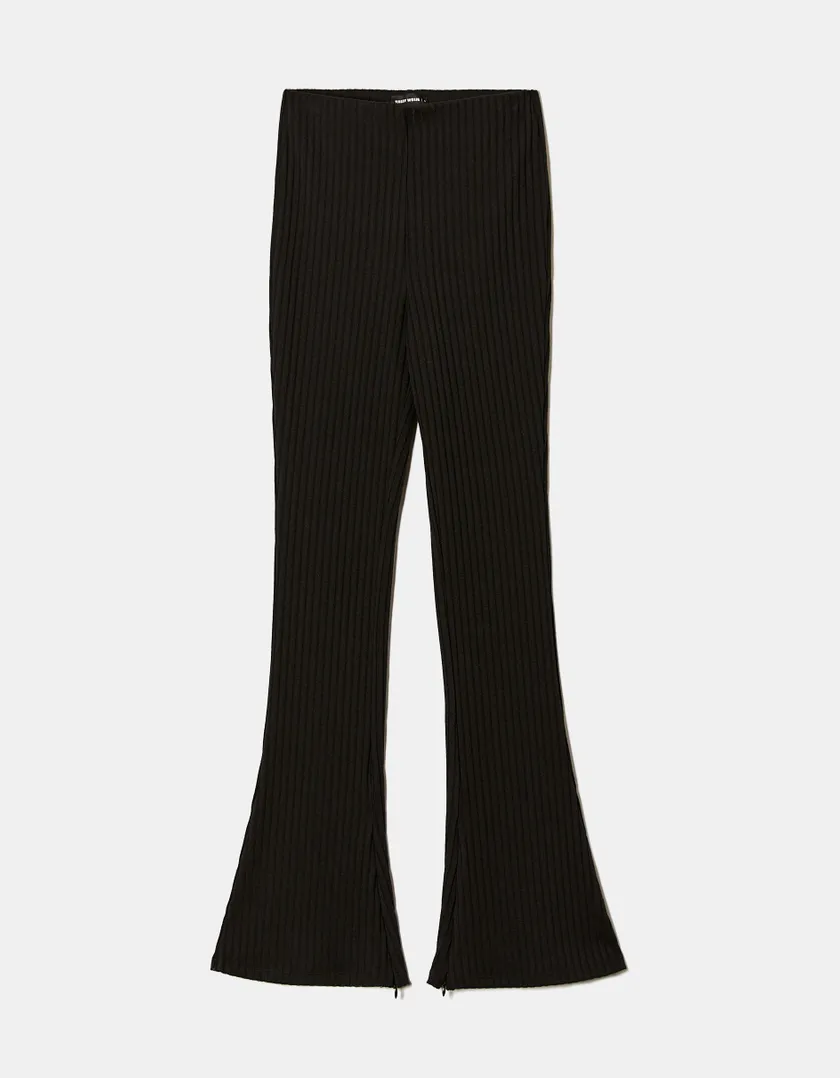 Pantaloni a Zampa Cozy Neri  