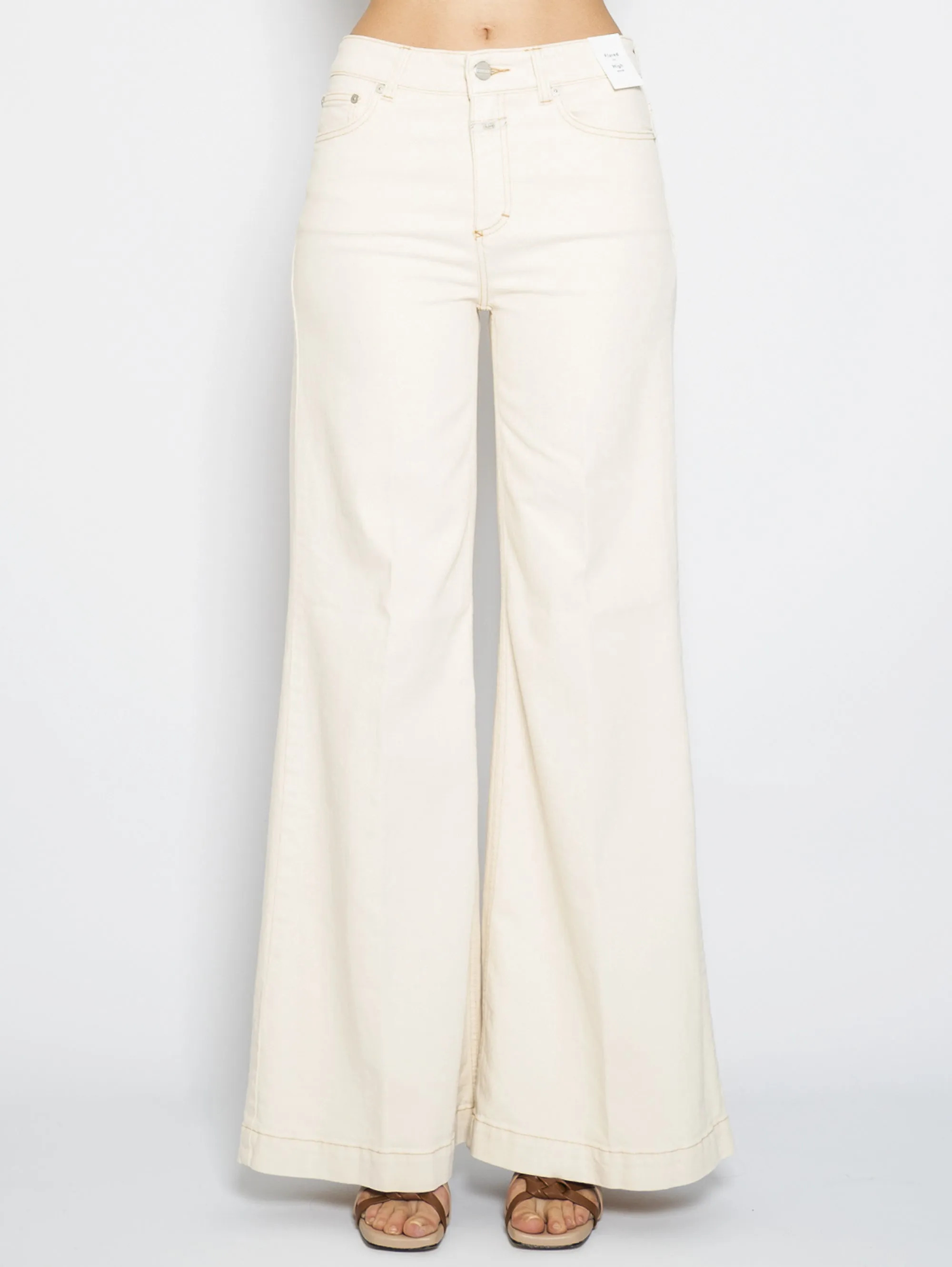 Pantaloni a Zampa Crema