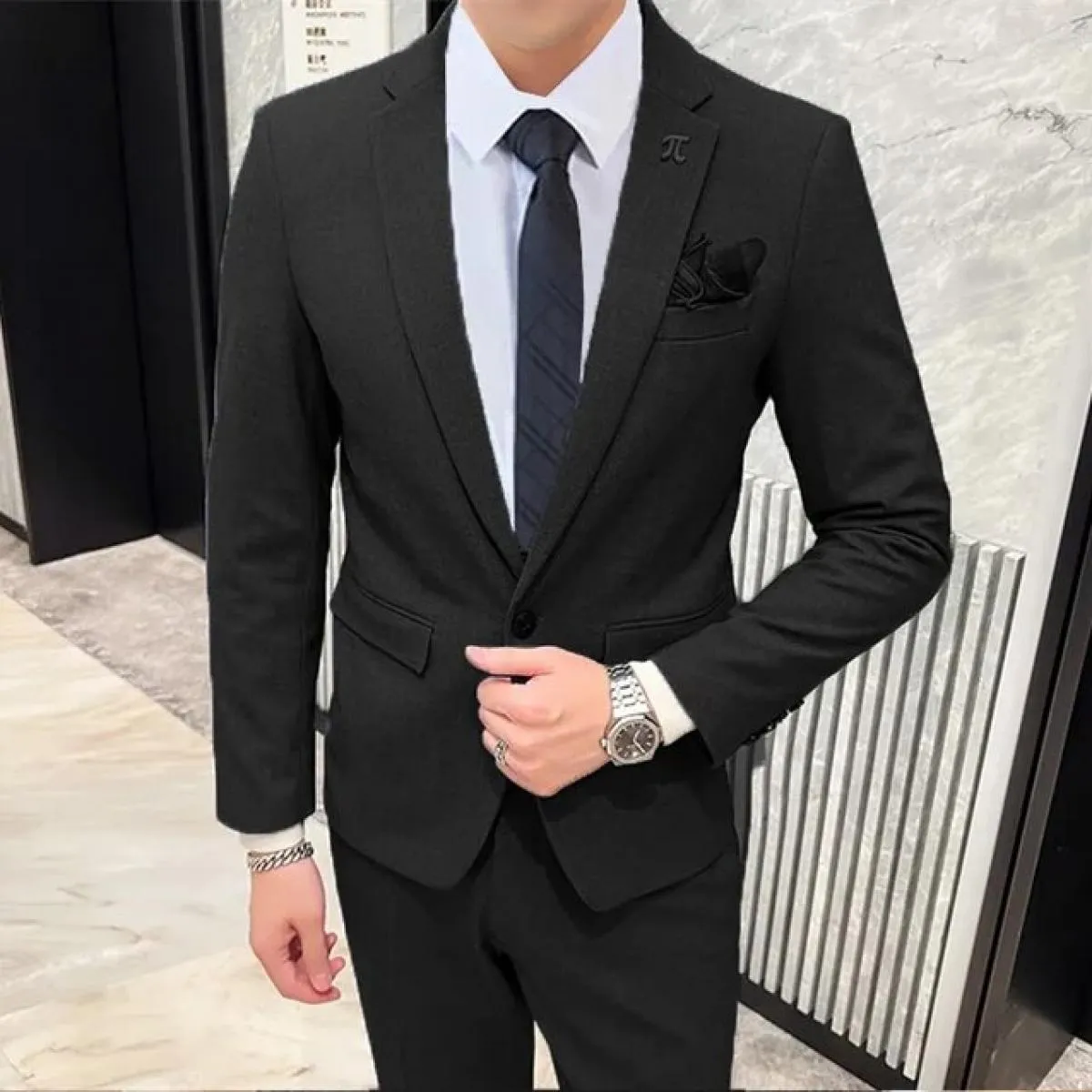 Pantaloni da completo Gilet 3 pezzi Set / 2023 Moda Casual da uomo nuovi Casual Boutique Business Tinta unita Blazer di lana Pan