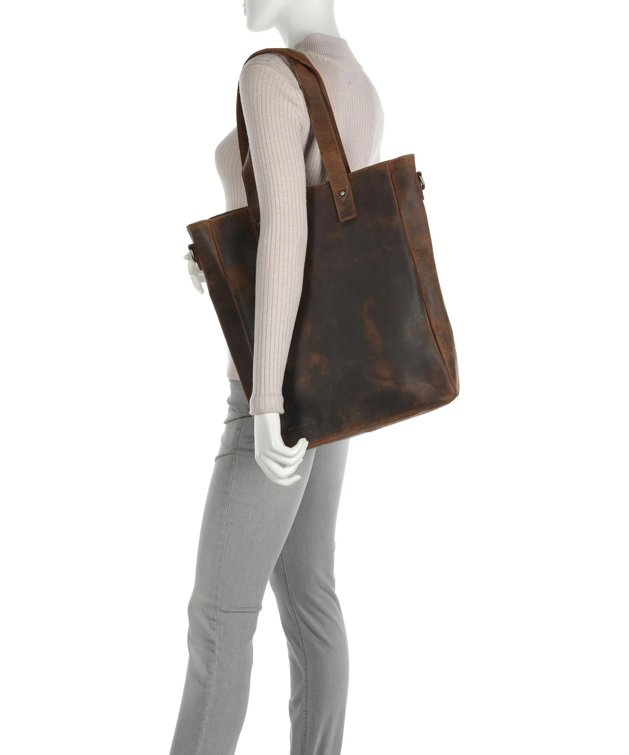  Plevier Jackson Borsa shopper 15″ pelle ruvida marrone  