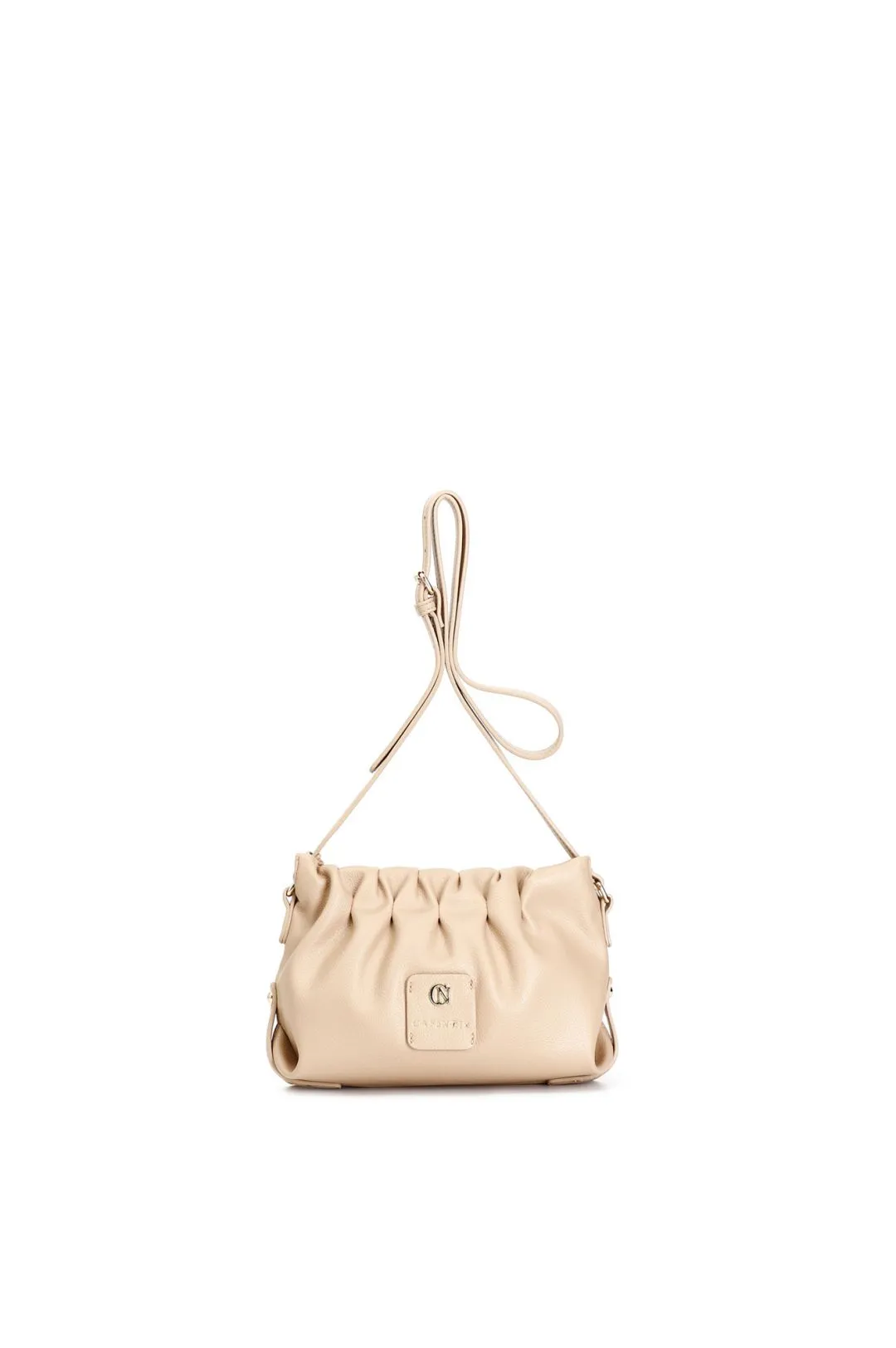 pochette con pieghe morbide nude