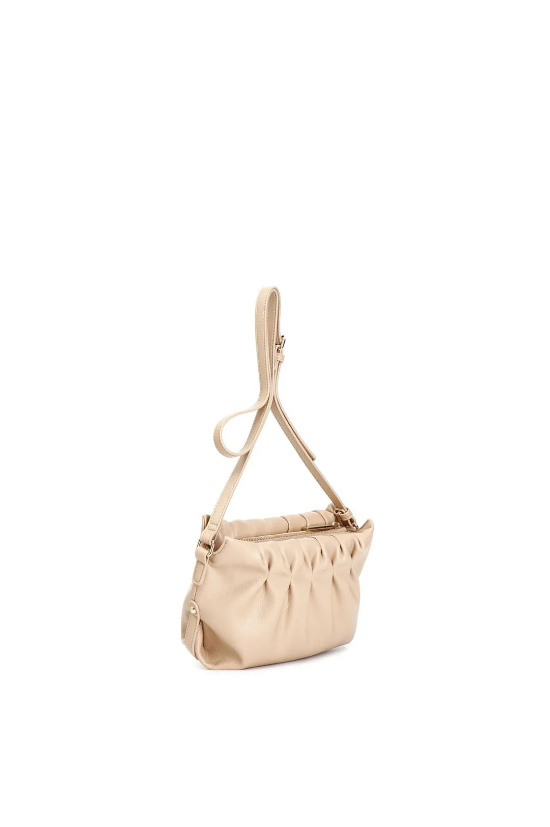 pochette con pieghe morbide nude