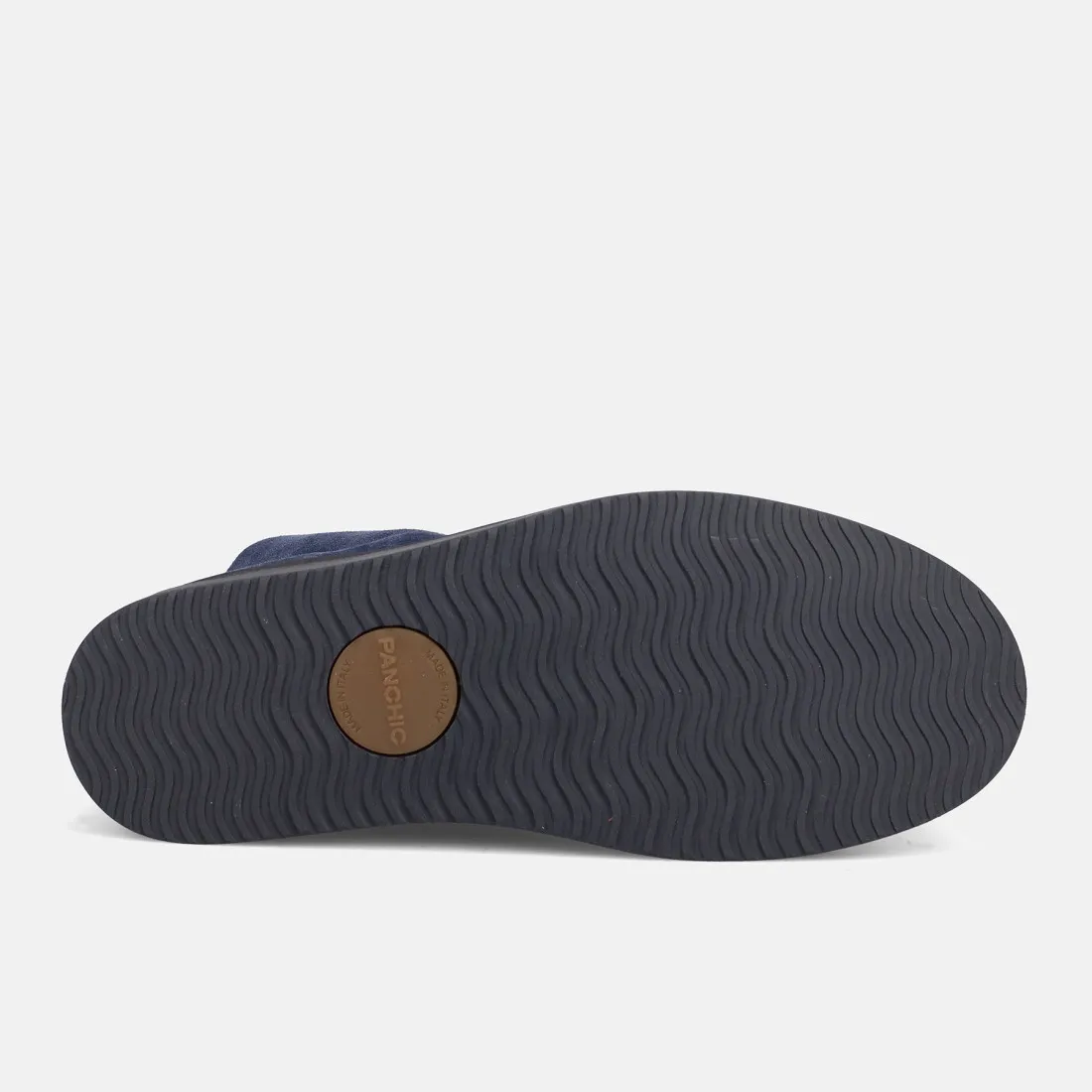 Polacchino da uomo Panchic P01 blu in suede con lacci arancio