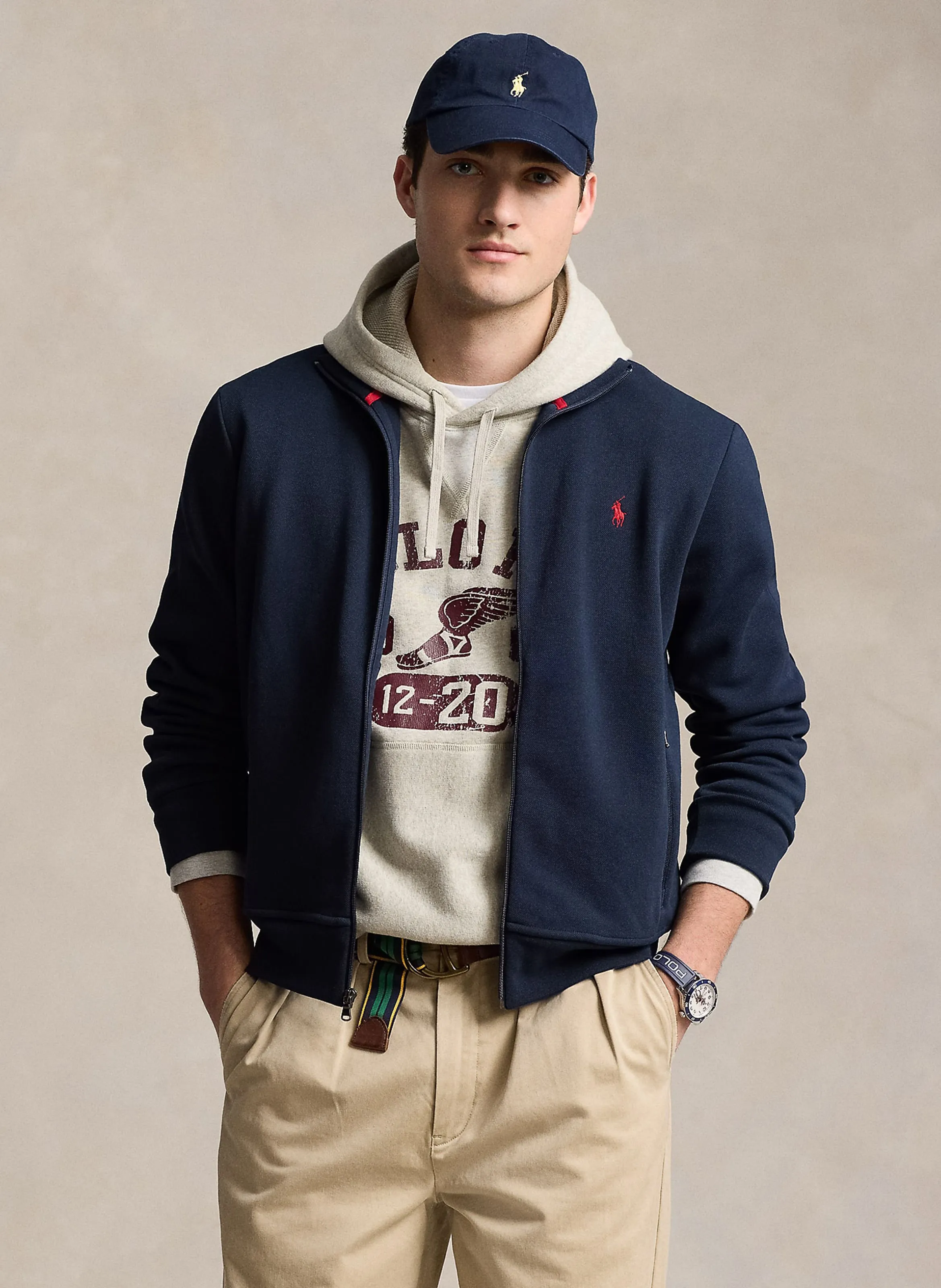  POLO RALPH LAUREN   Gilet diritto con collo alto in misto cotone | Blu