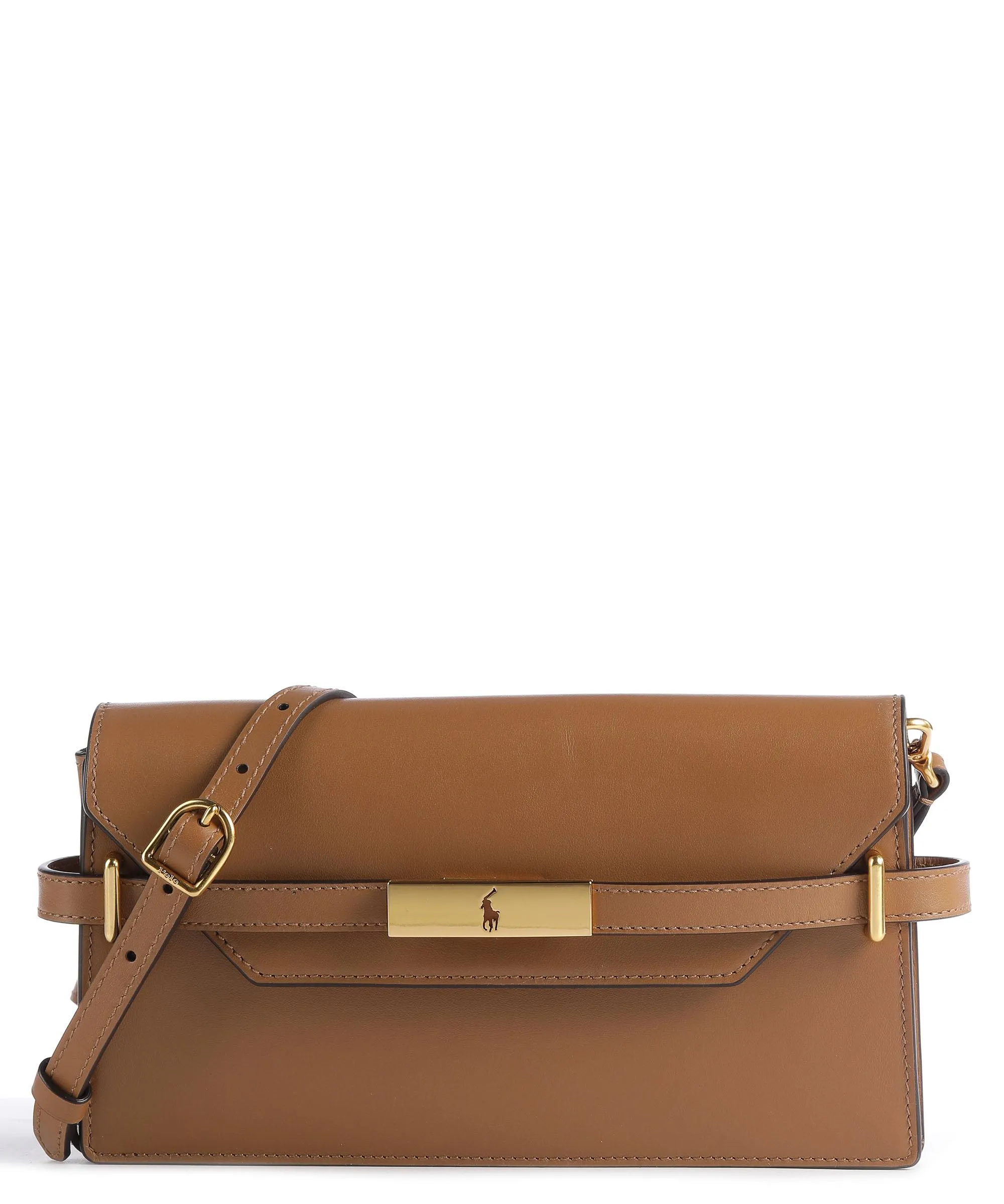  Polo Ralph Lauren ID Collection Borsa a tracolla pelle di vacchetta finemente grana tan  