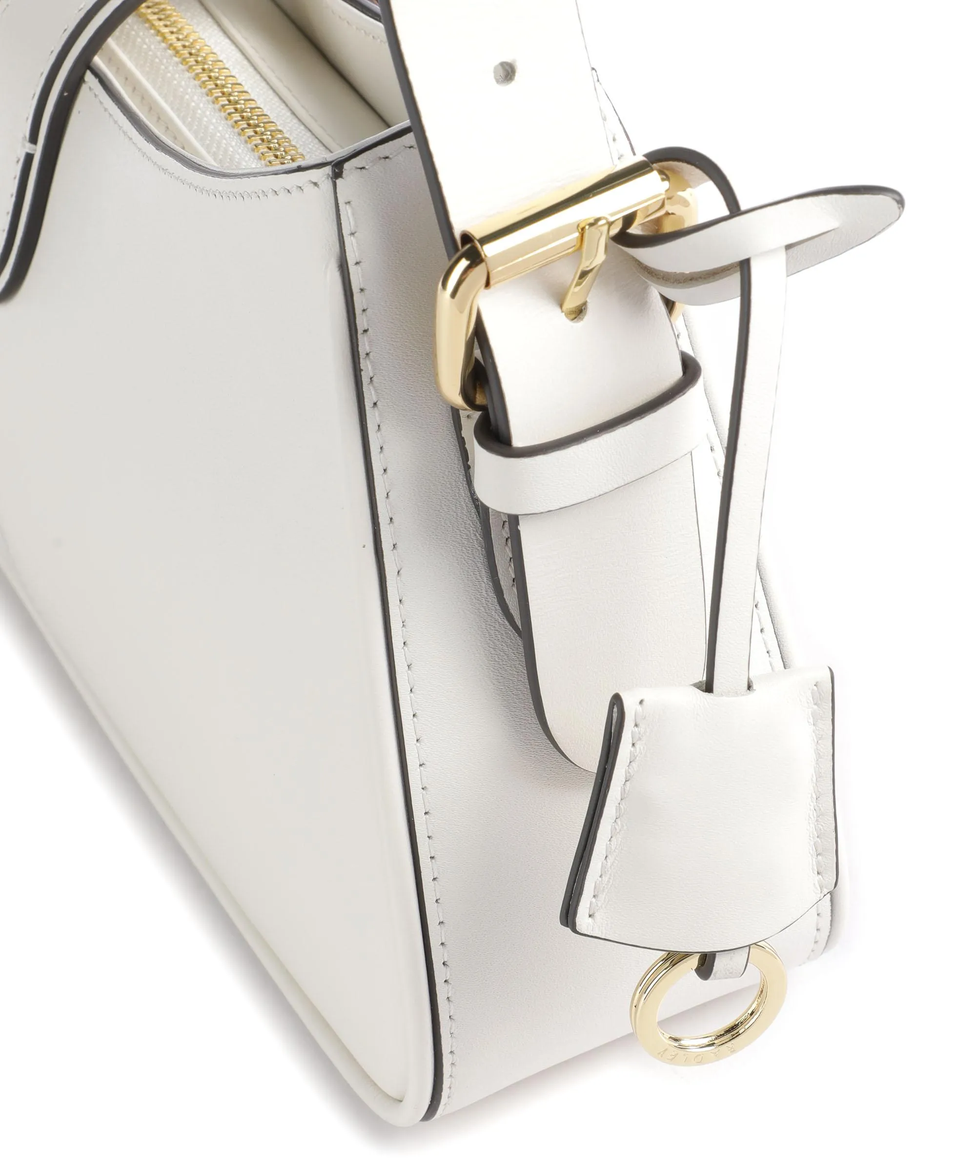  Radley London Linden Gardens Stripe Borsa a spalla pelle a grana fine avorio  