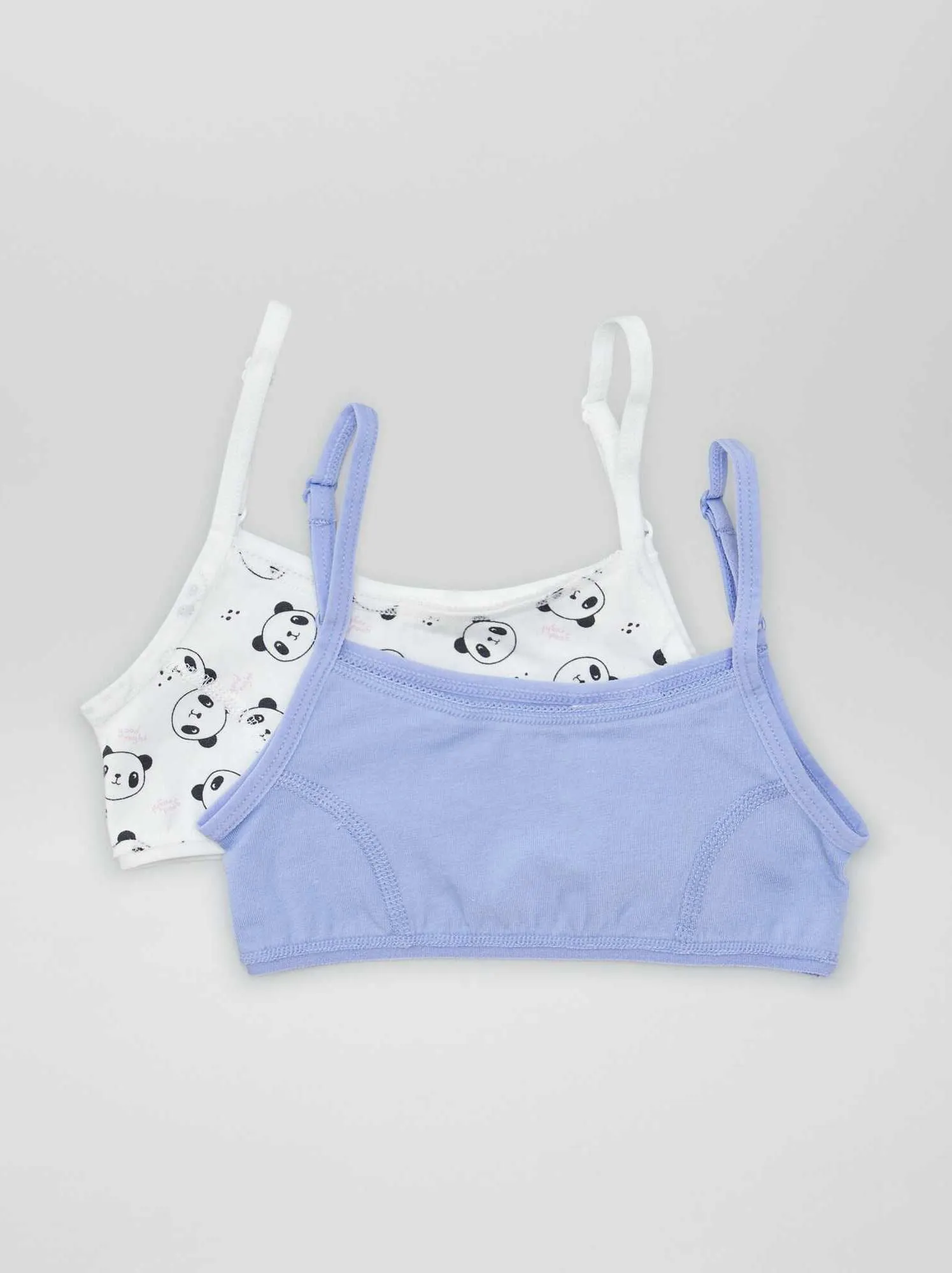 Reggiseno brassière in maglia jersey con spalline regolabili - BIANCO