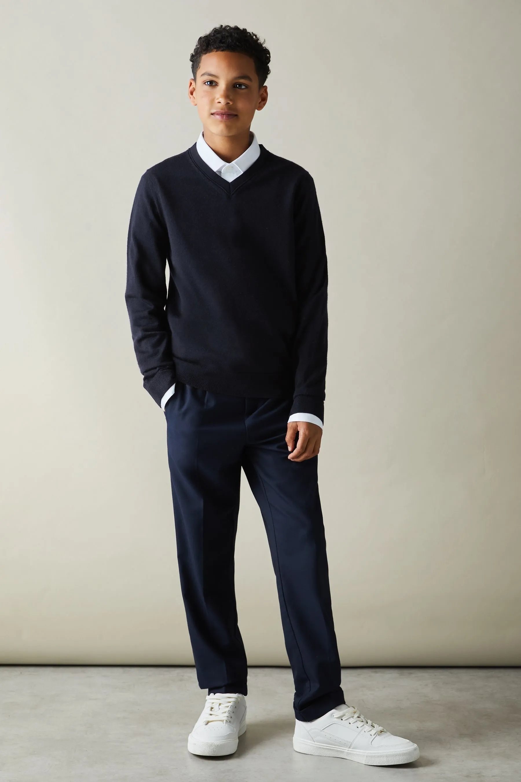 Reiss Earl - Maglia in lana merino con scollo a V    