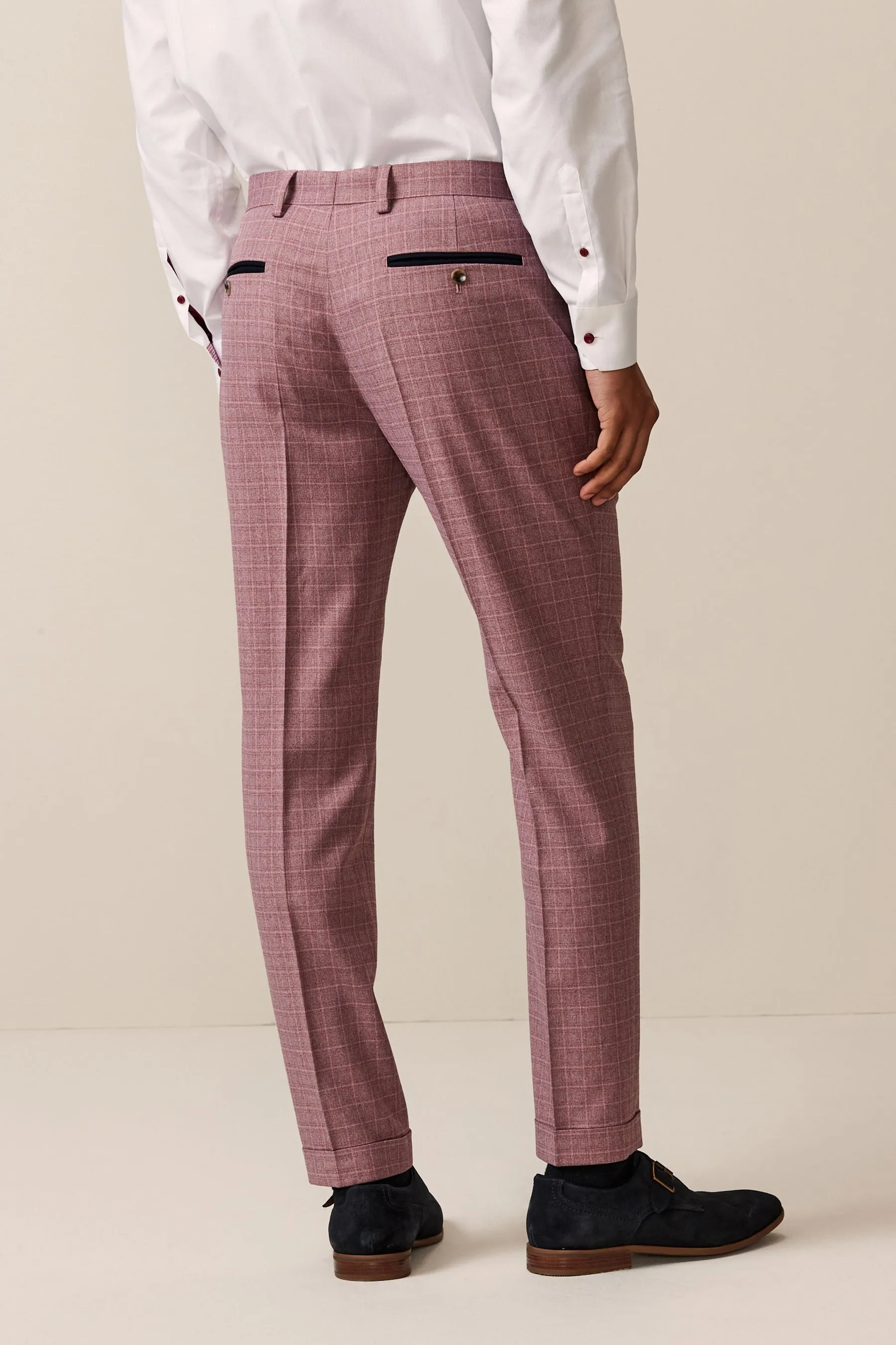 Rosa  - Completo skinny A quadri Pantaloni