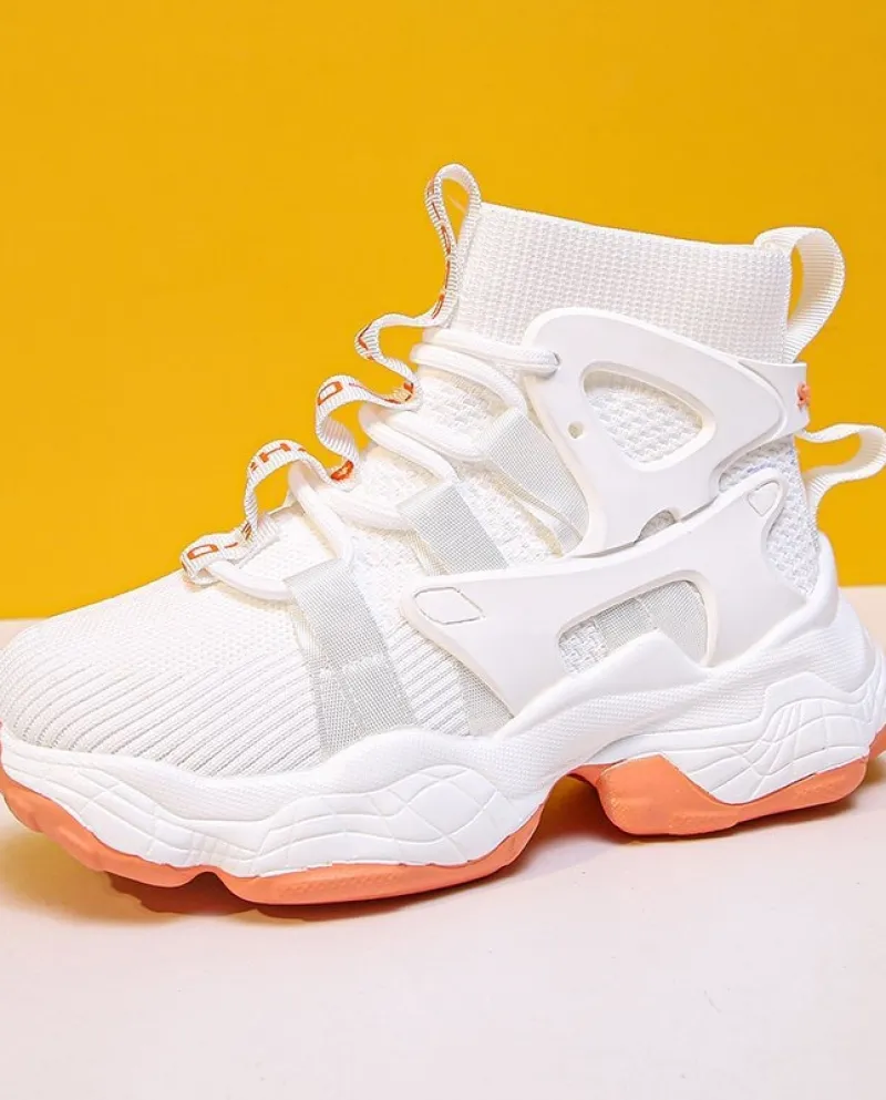 Scarpe alte Scarpe da donna sportive piatte casual con suola spessa da donna
