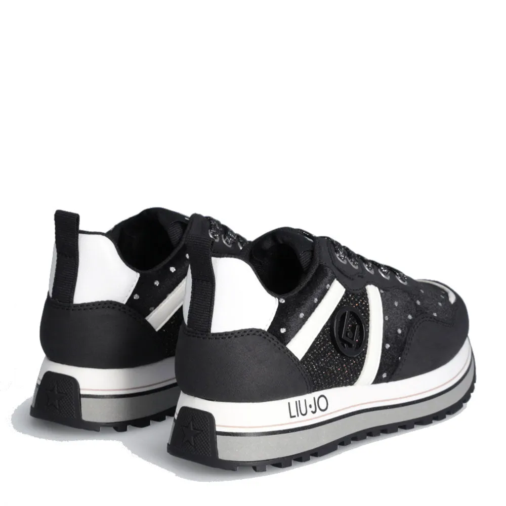 Scarpe LIU JO Maxi Wonder 604 Sneakers Platform in Velluto con Pois Glitter