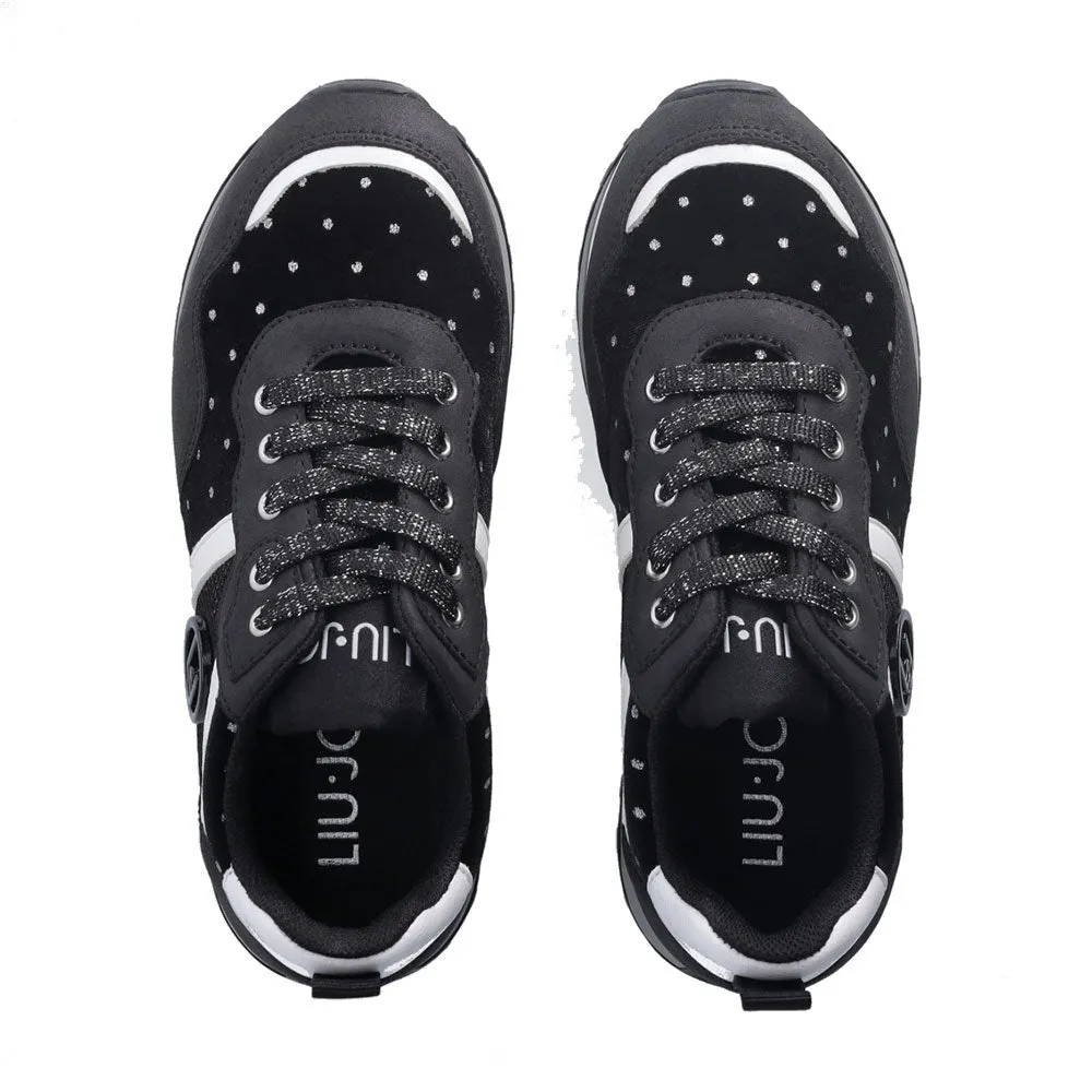 Scarpe LIU JO Maxi Wonder 604 Sneakers Platform in Velluto con Pois Glitter